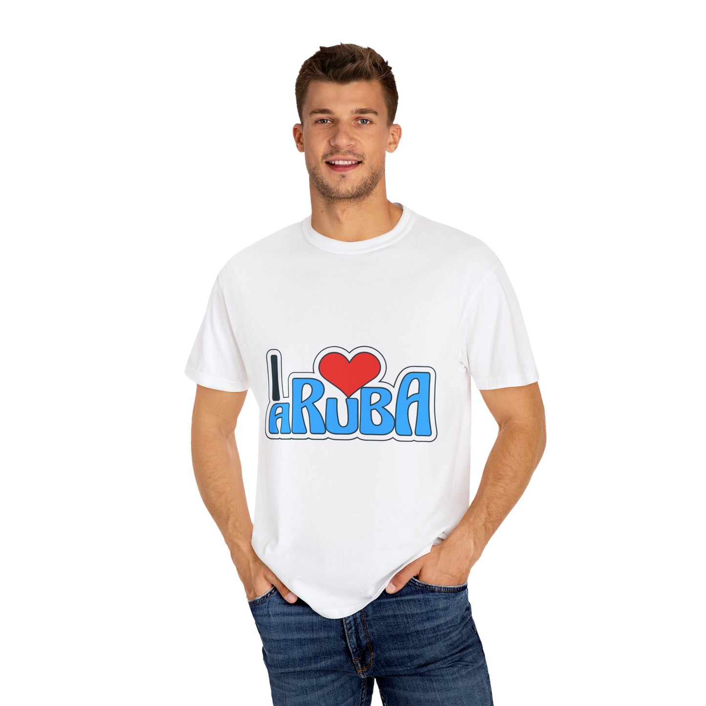 I Love Aruba Unisex Garment-Dyed T-Shirt