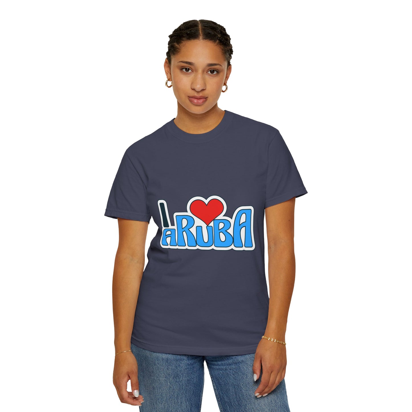 I Love Aruba Unisex Garment-Dyed T-Shirt