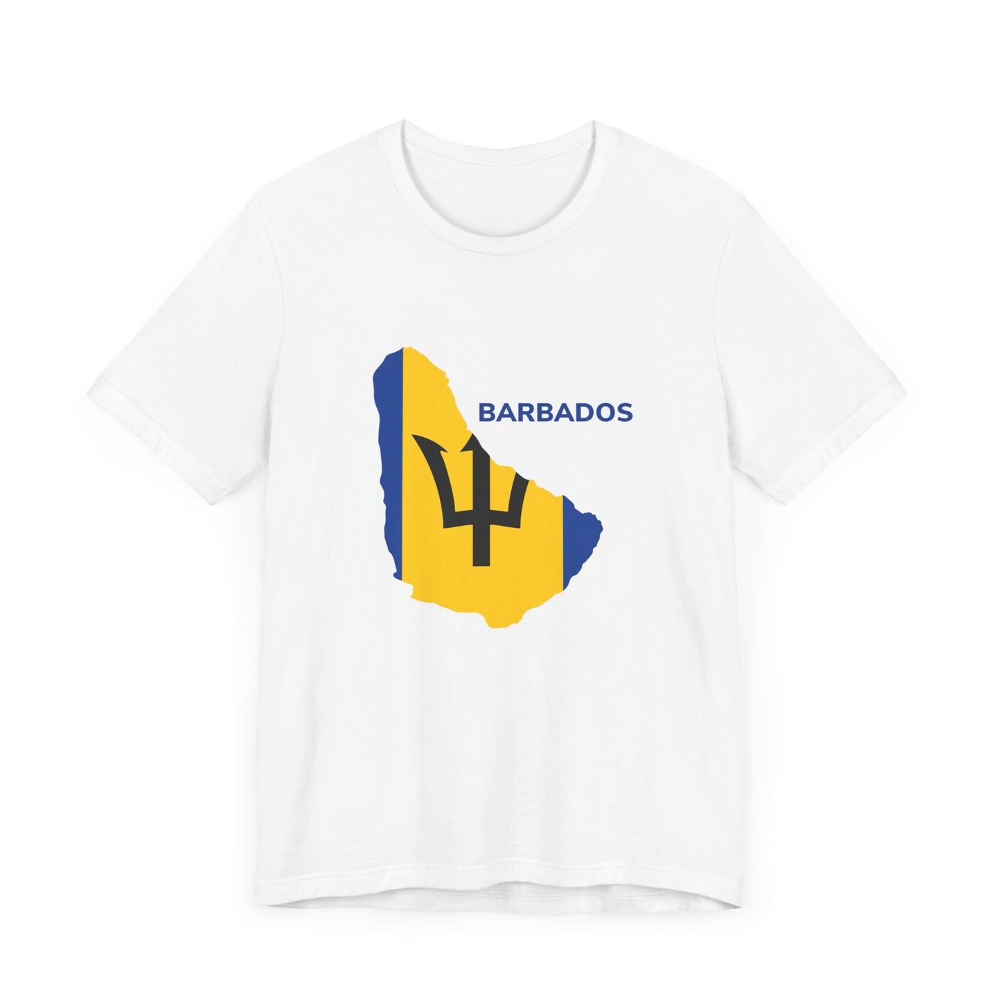 Unisex Jersey Barbados Map Flag Short Sleeve Tee
