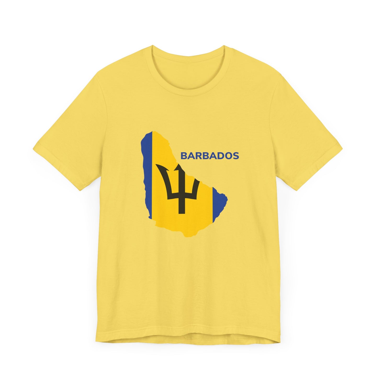 Unisex Jersey Barbados Map Flag Short Sleeve Tee