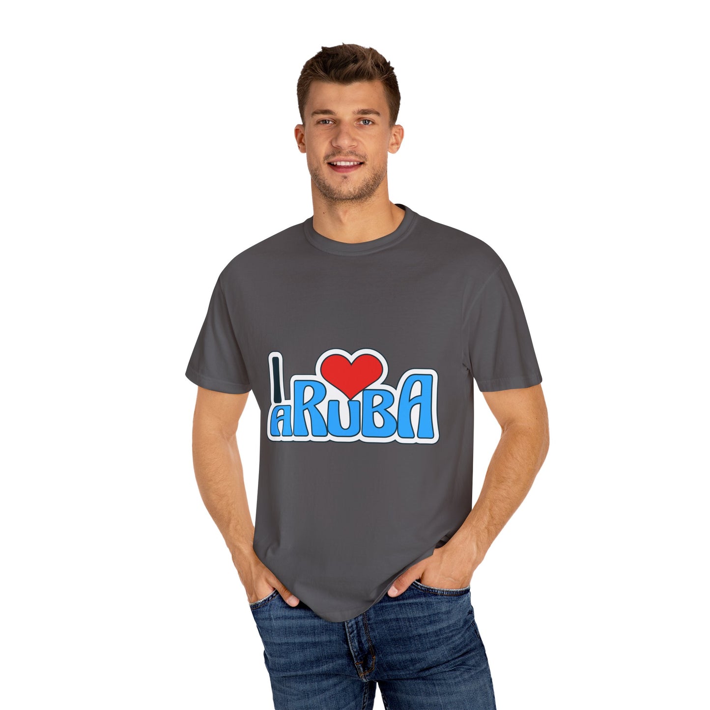 I Love Aruba Unisex Garment-Dyed T-Shirt
