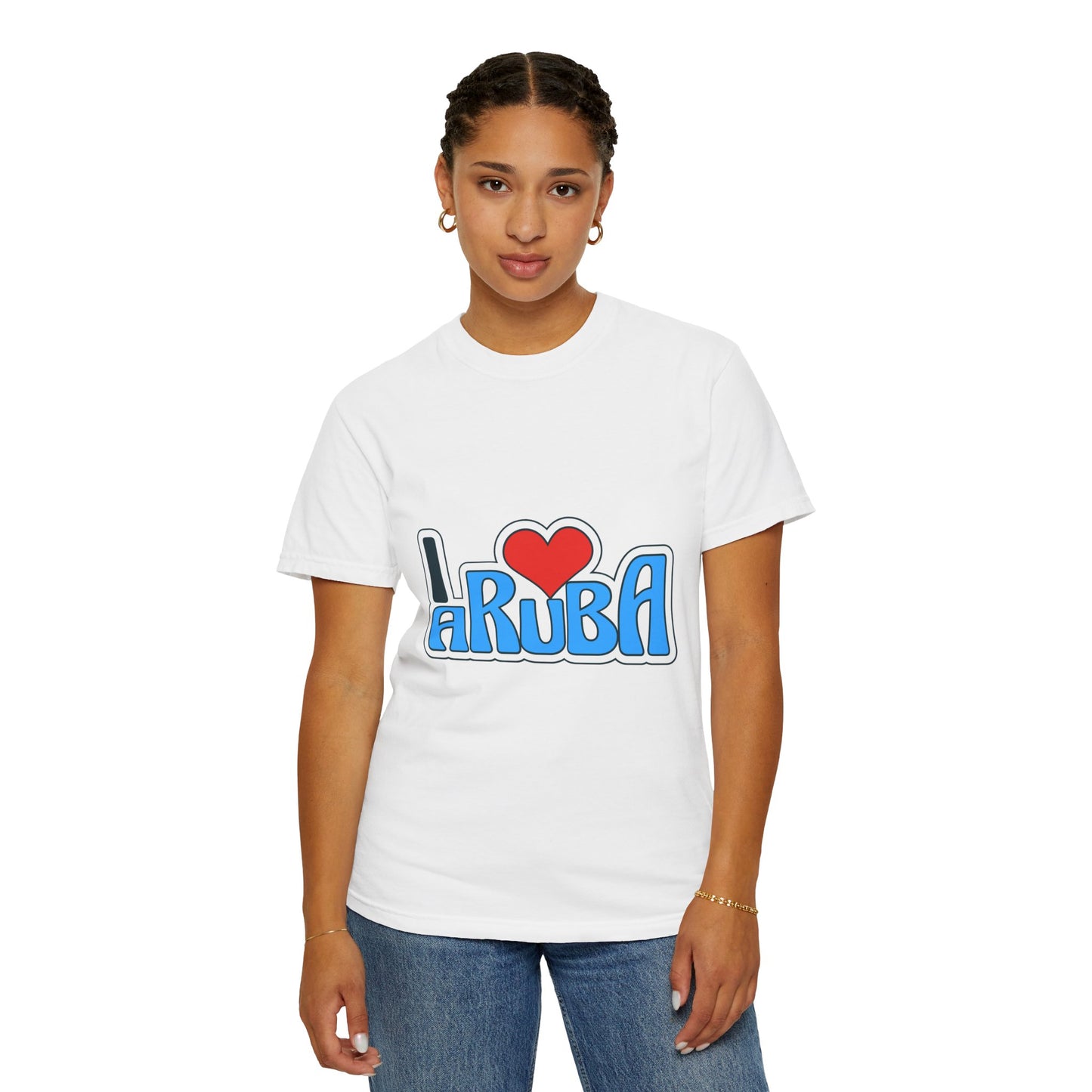 I Love Aruba Unisex Garment-Dyed T-Shirt
