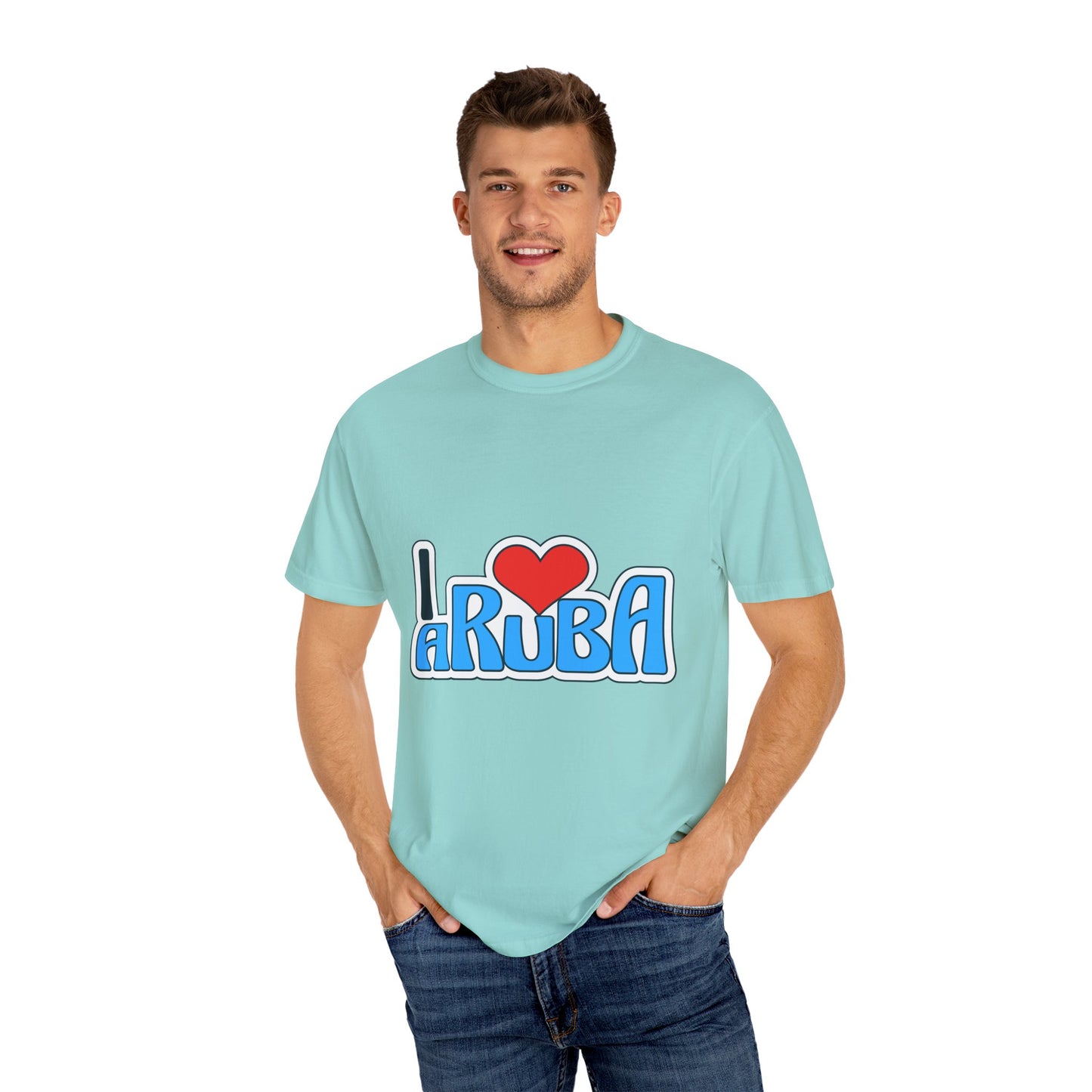 I Love Aruba Unisex Garment-Dyed T-Shirt