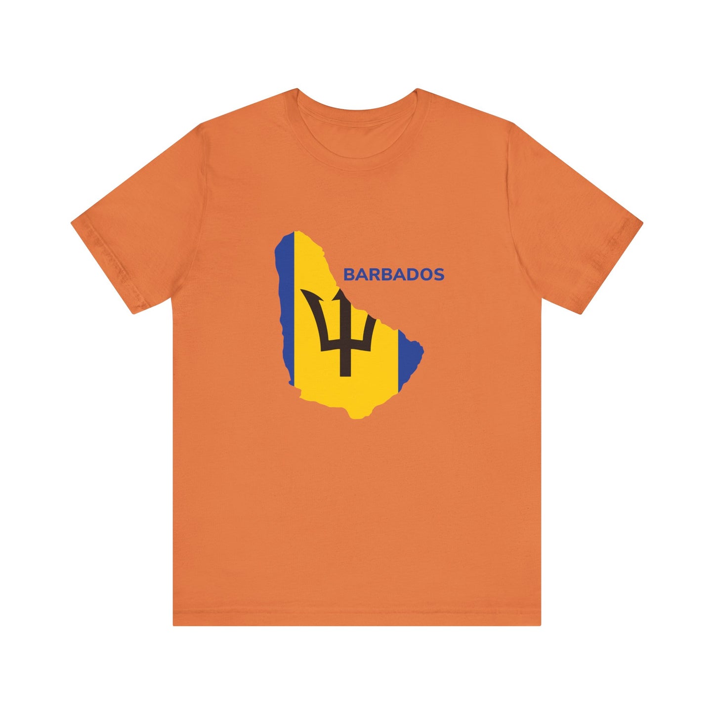 Unisex Jersey Barbados Map Flag Short Sleeve Tee