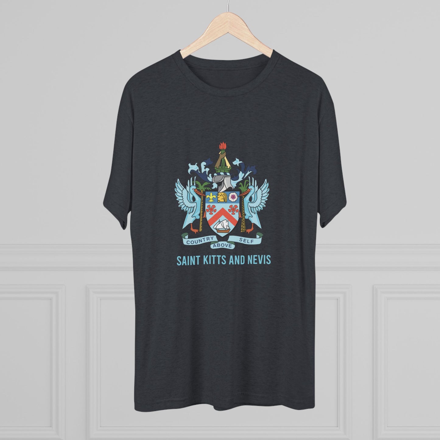 Saint Kitts and Nevis Coat Of Arm Unisex Tri-Blend T-Shirt