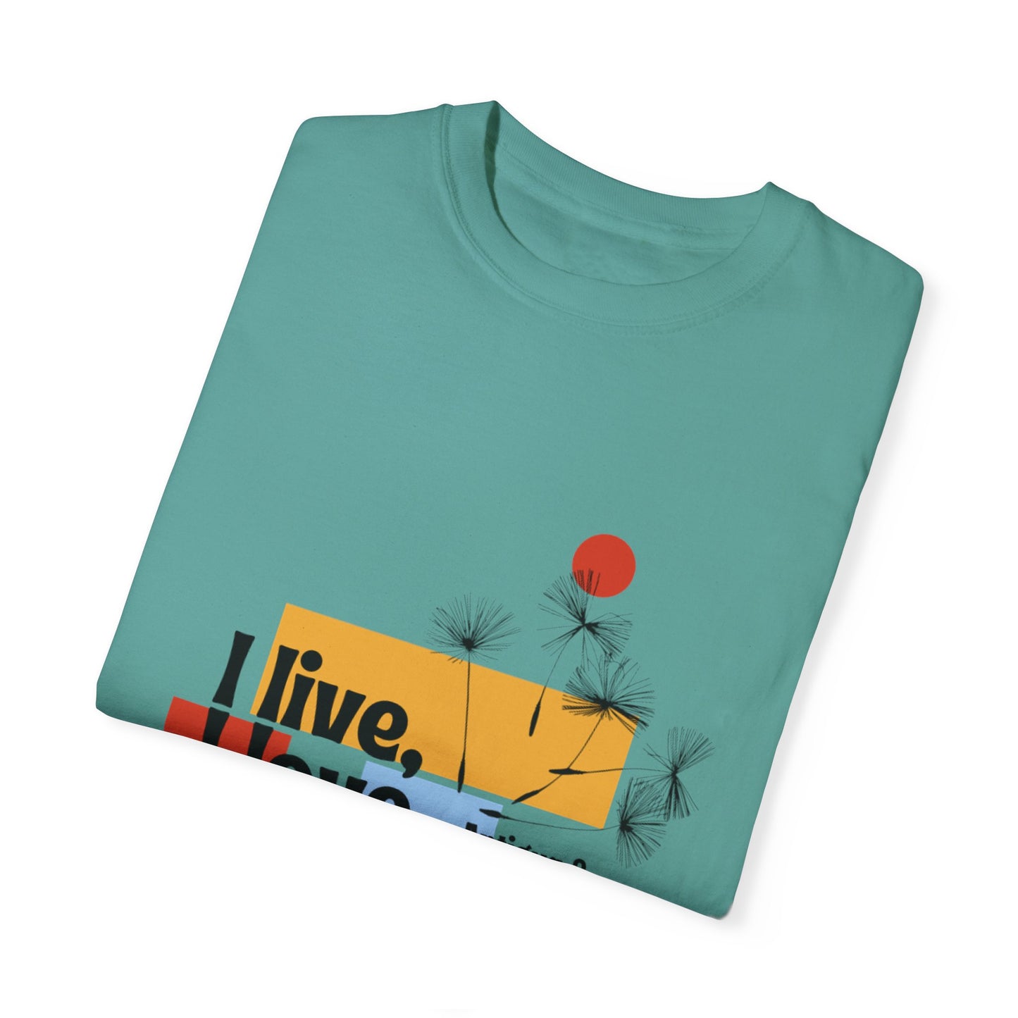 I Live, Love Antigua & Barbuda Unisex Garment-Dyed T-Shirt