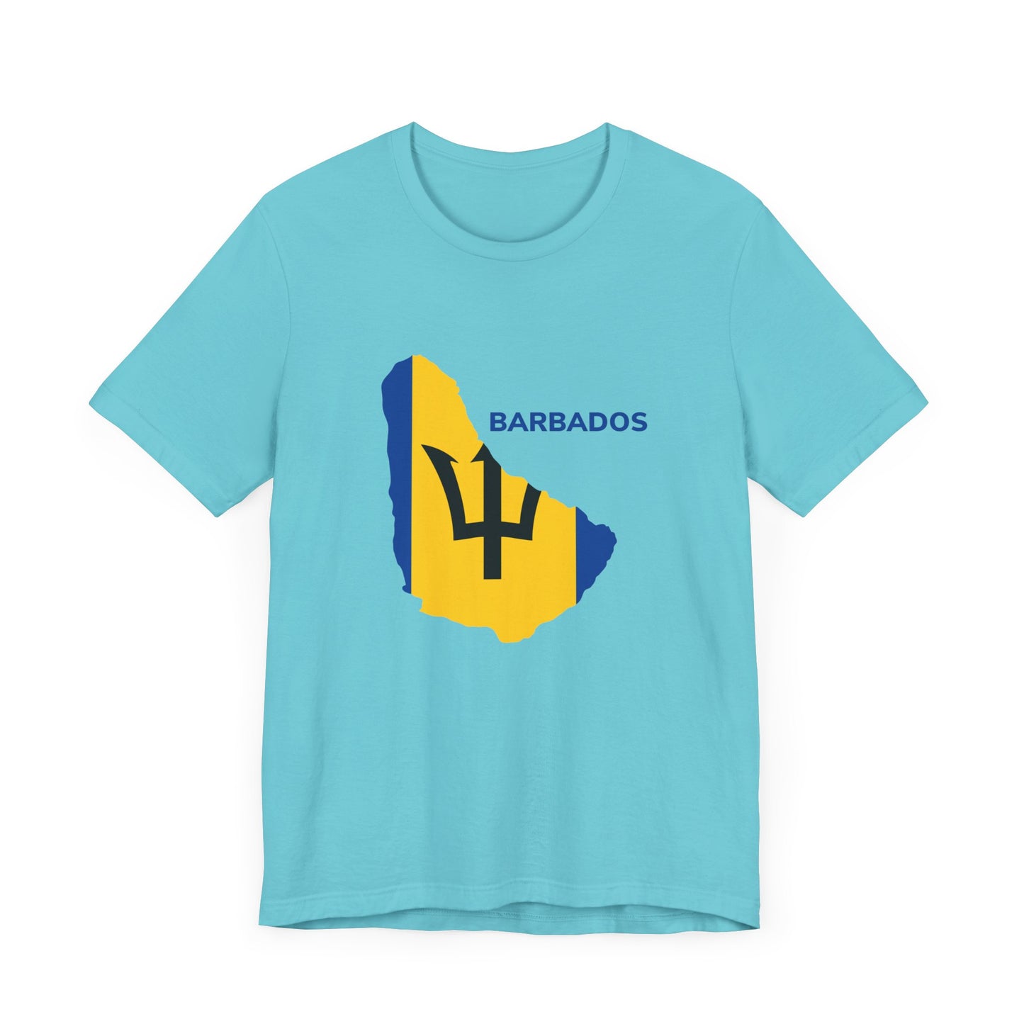 Unisex Jersey Barbados Map Flag Short Sleeve Tee