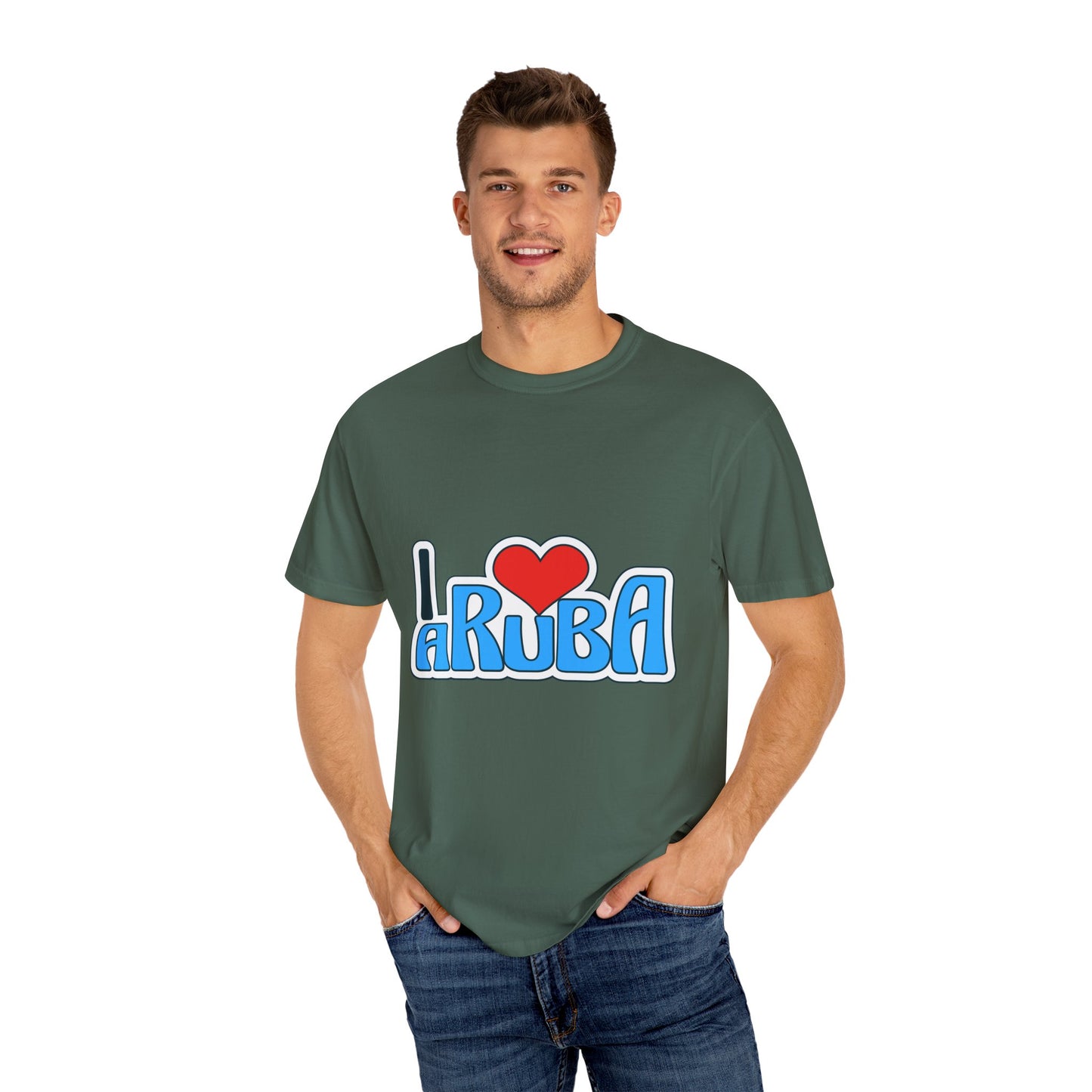 I Love Aruba Unisex Garment-Dyed T-Shirt