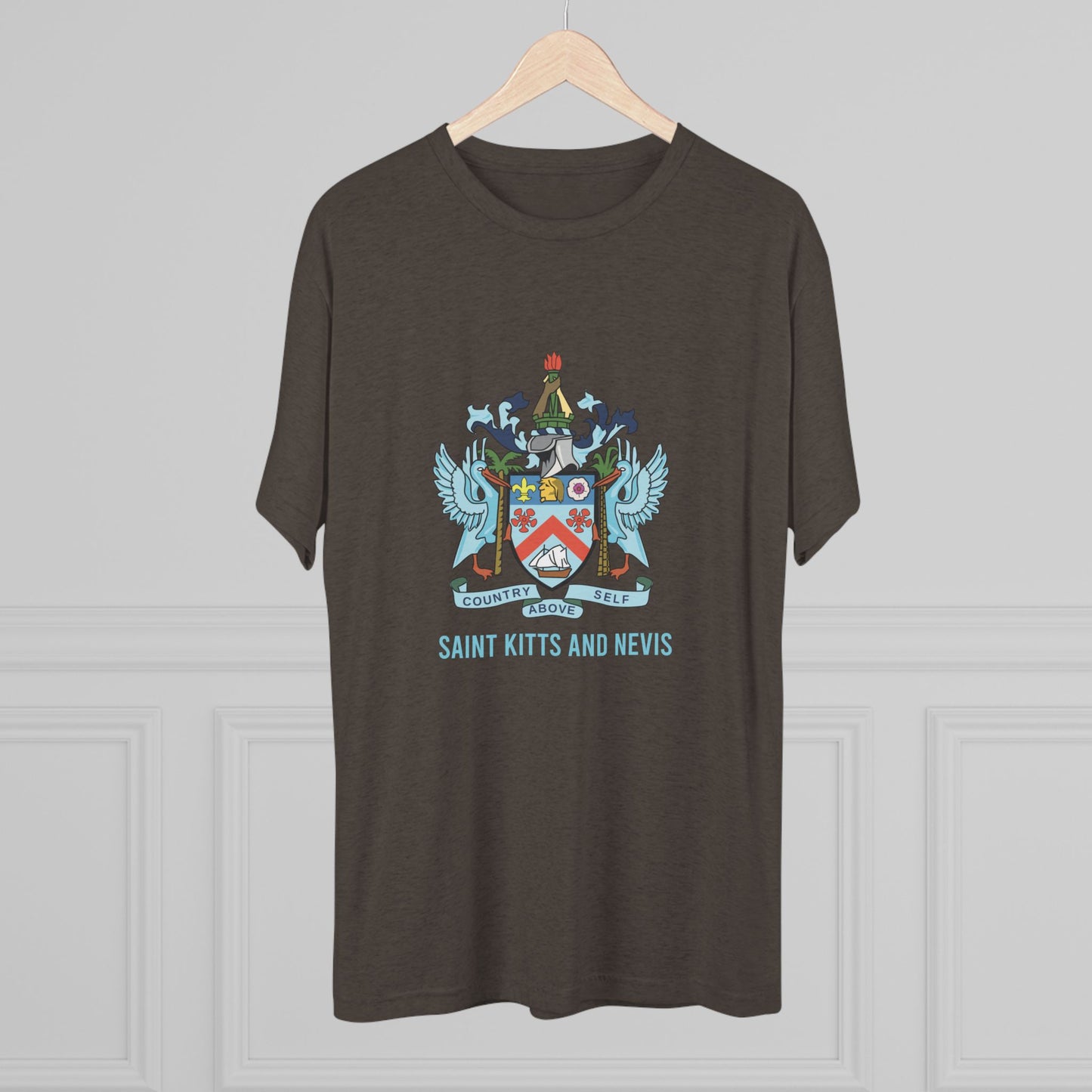 Saint Kitts and Nevis Coat Of Arm Unisex Tri-Blend T-Shirt