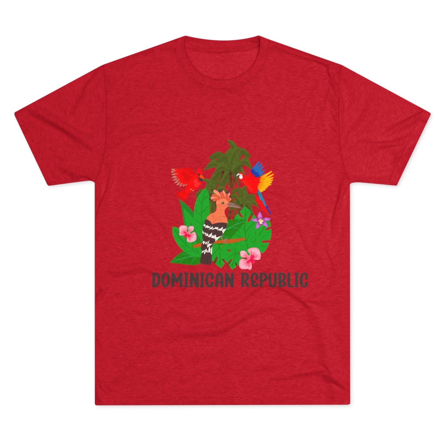 Tropical Dominican Republic Crew Tee - Unisex Tri-Blend