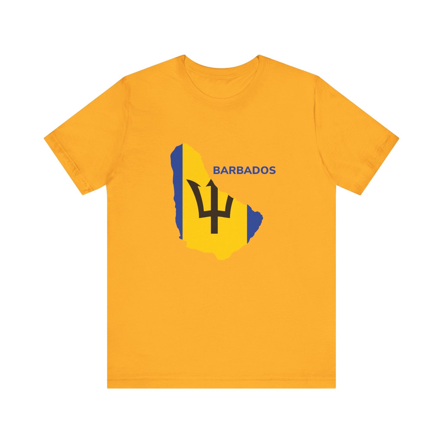 Unisex Jersey Barbados Map Flag Short Sleeve Tee
