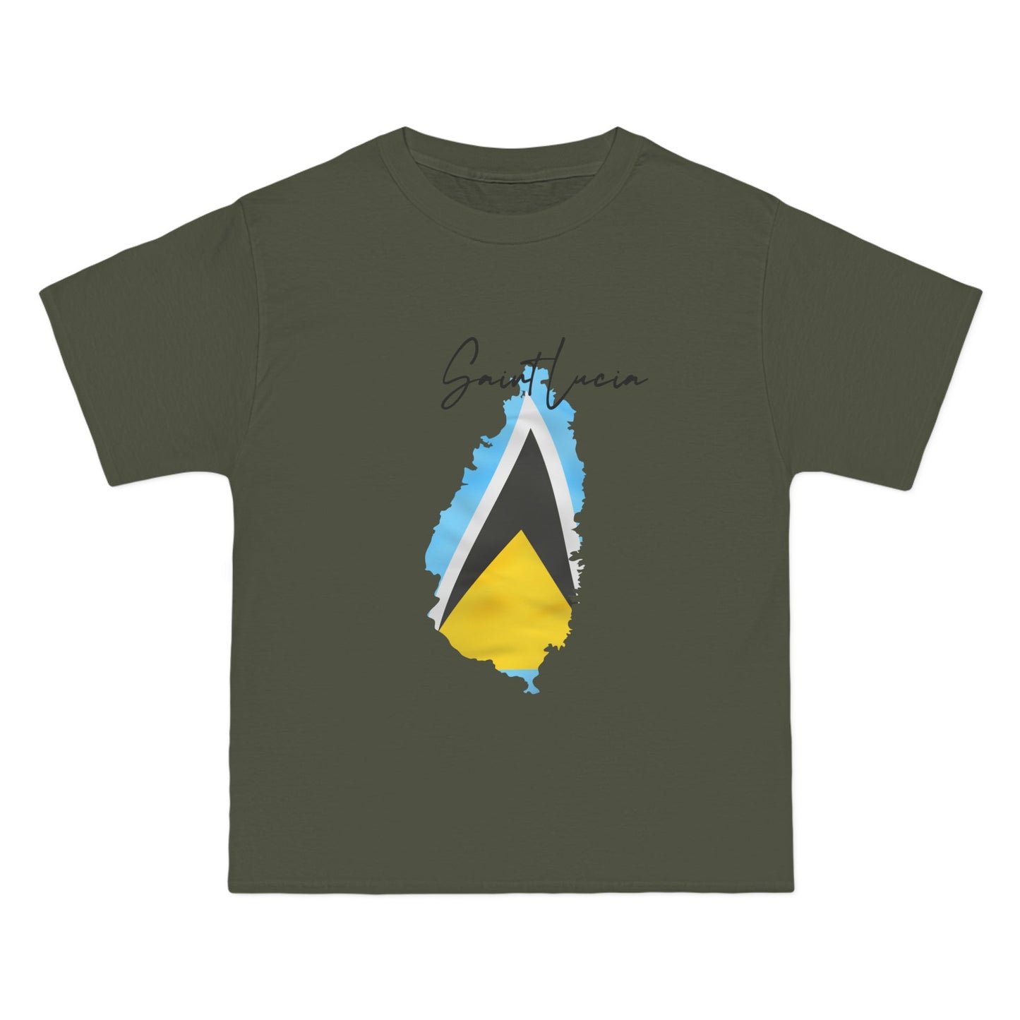 Saint Lucia Map Shape Flag T-Shirt