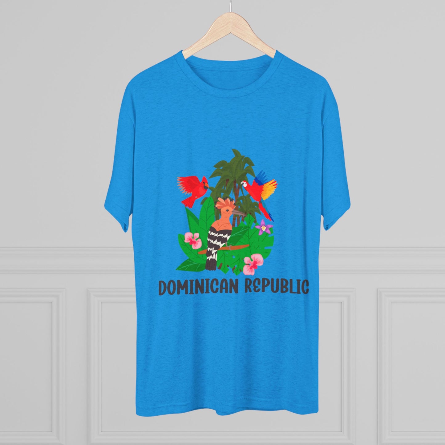 Tropical Dominican Republic Crew Tee - Unisex Tri-Blend