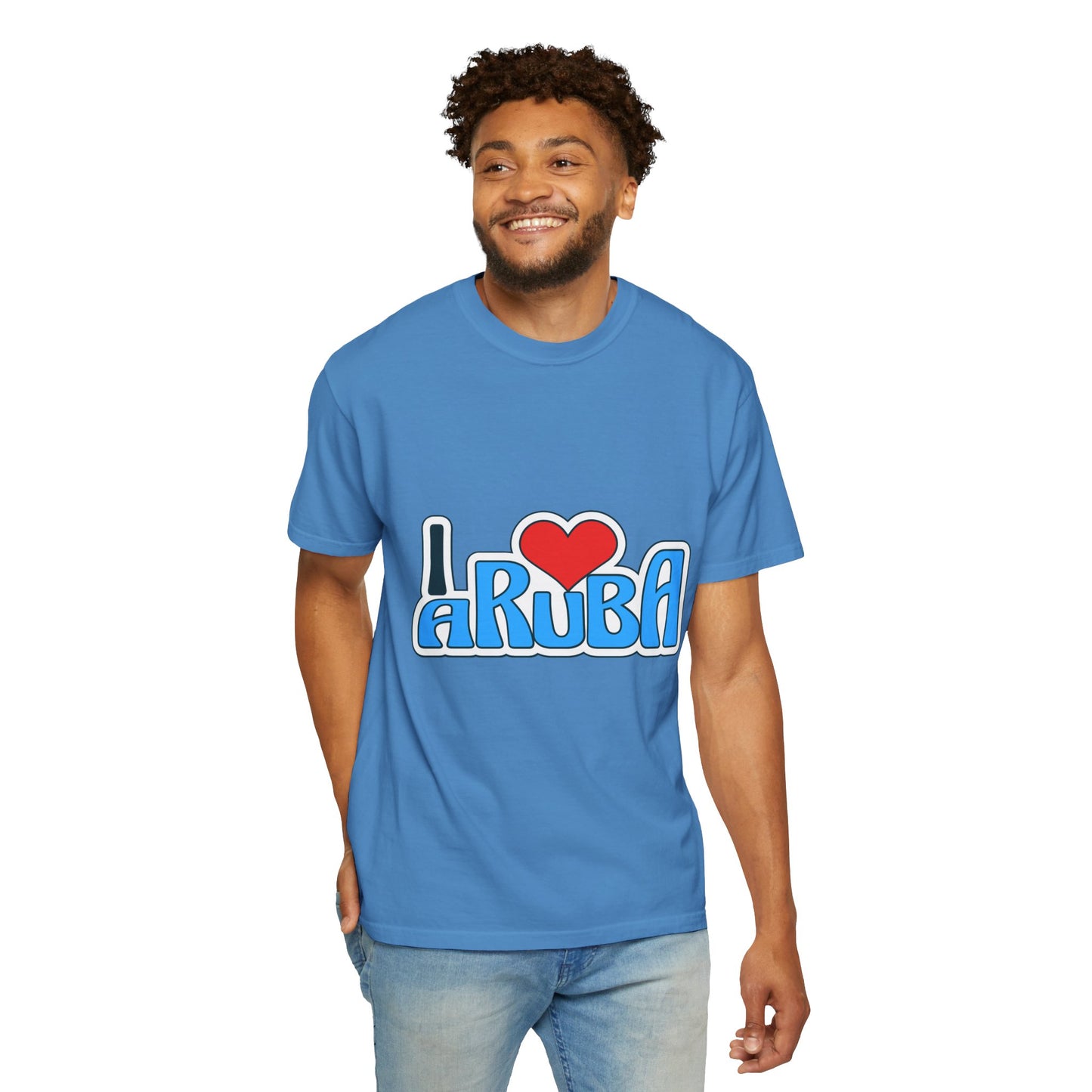 I Love Aruba Unisex Garment-Dyed T-Shirt