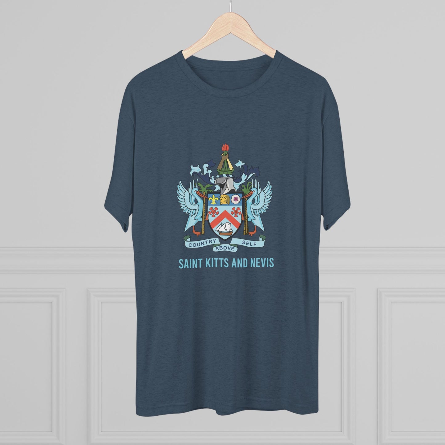 Saint Kitts and Nevis Coat Of Arm Unisex Tri-Blend T-Shirt
