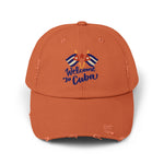 Welcome to Cuba Unisex Distressed Cap | Casual Style for Travel Lovers