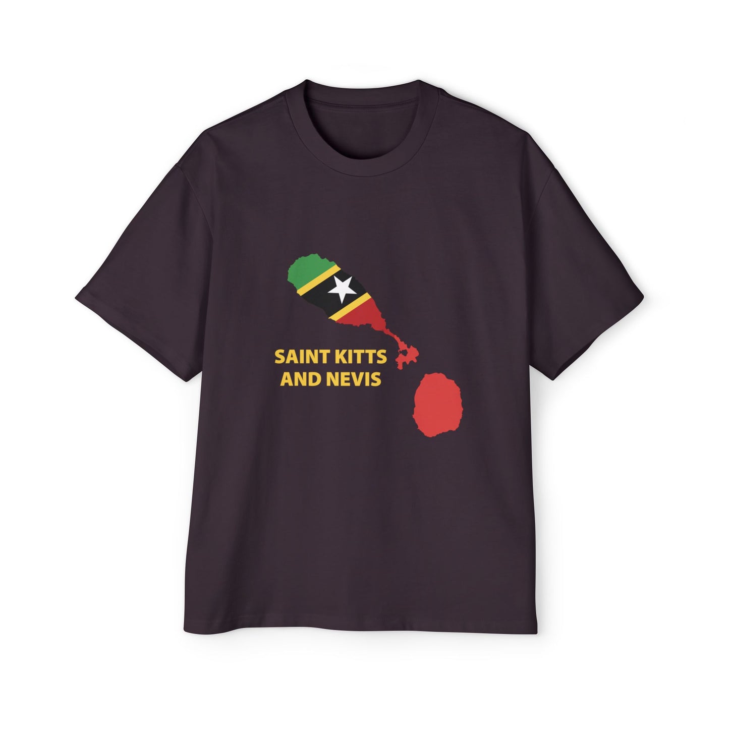 Saint Kitts and Nevis Map Men's Heavy Oversized Tee
