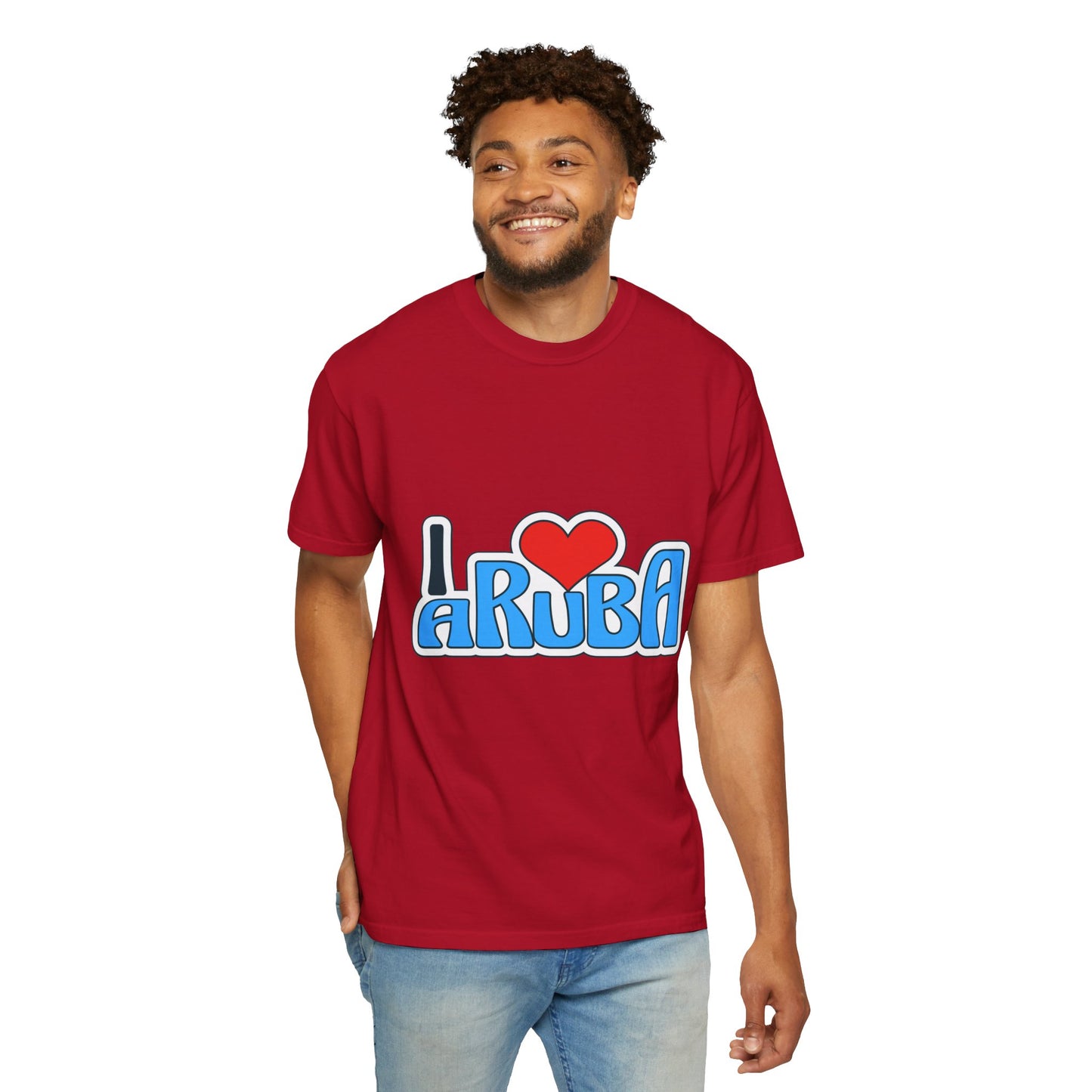 I Love Aruba Unisex Garment-Dyed T-Shirt