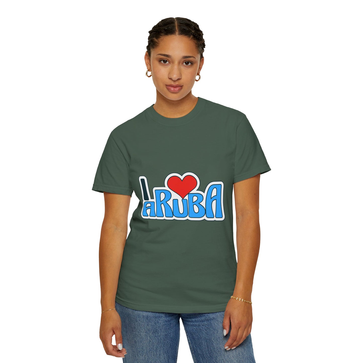 I Love Aruba Unisex Garment-Dyed T-Shirt