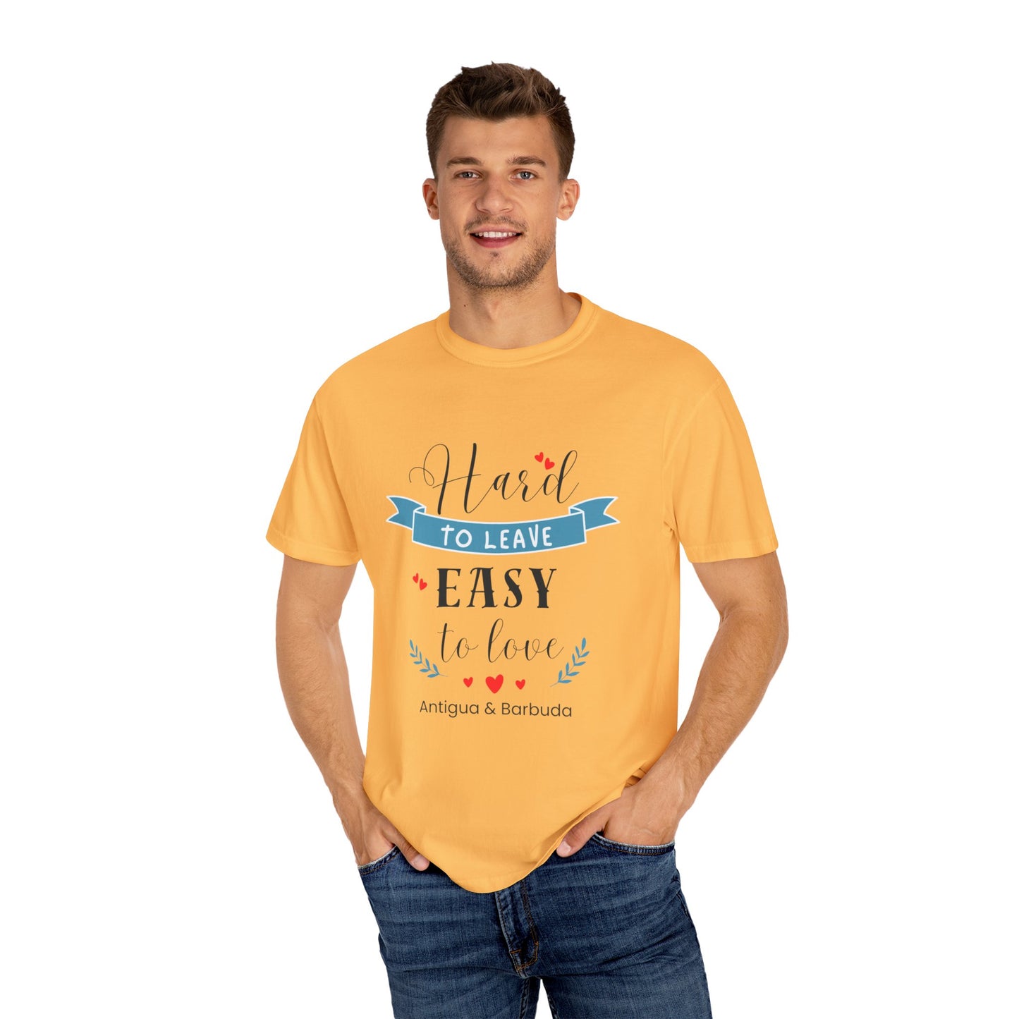 Hard to Leave, Easy to Love T-Shirt | Unisex Garment-Dyed Tee for Beach Lovers