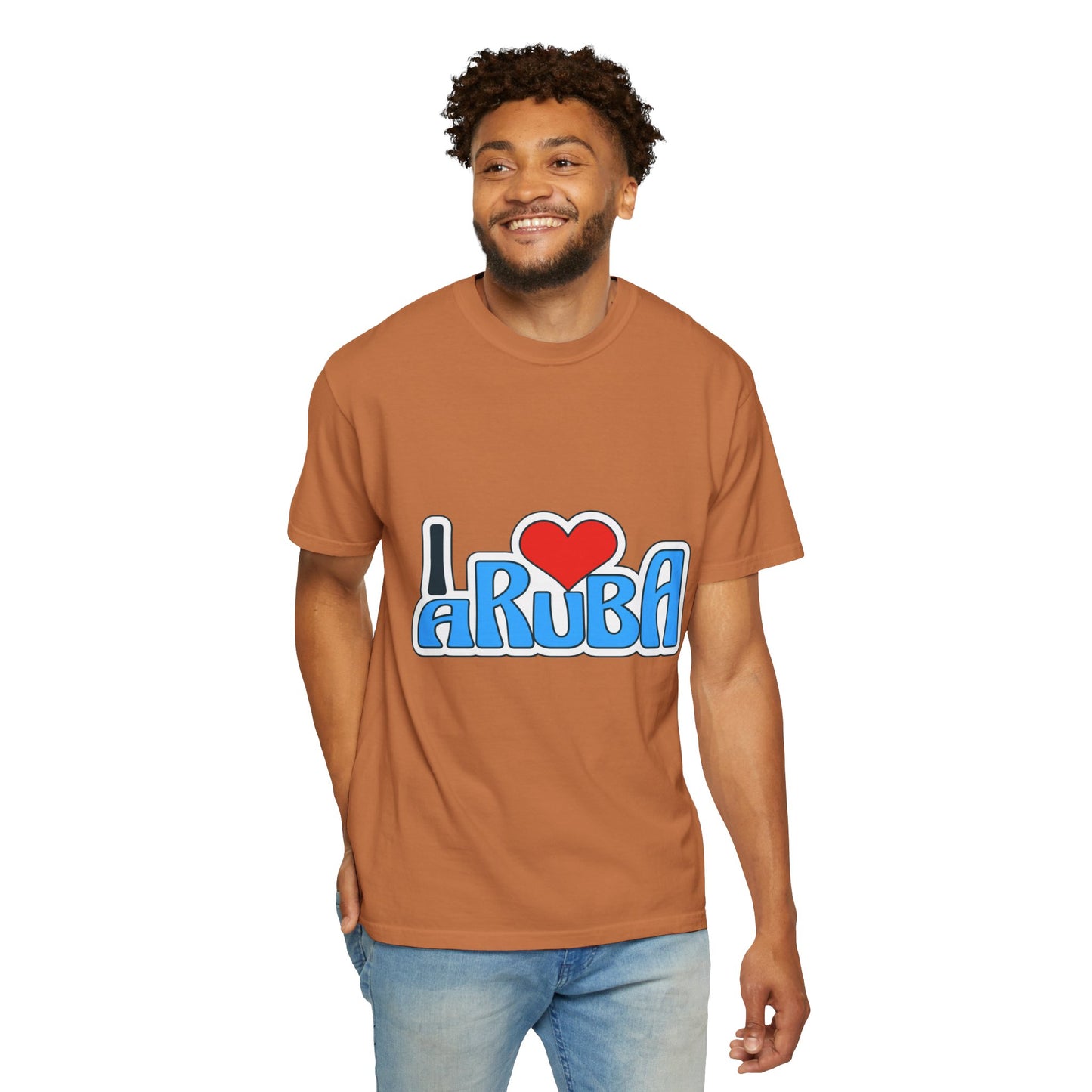 I Love Aruba Unisex Garment-Dyed T-Shirt