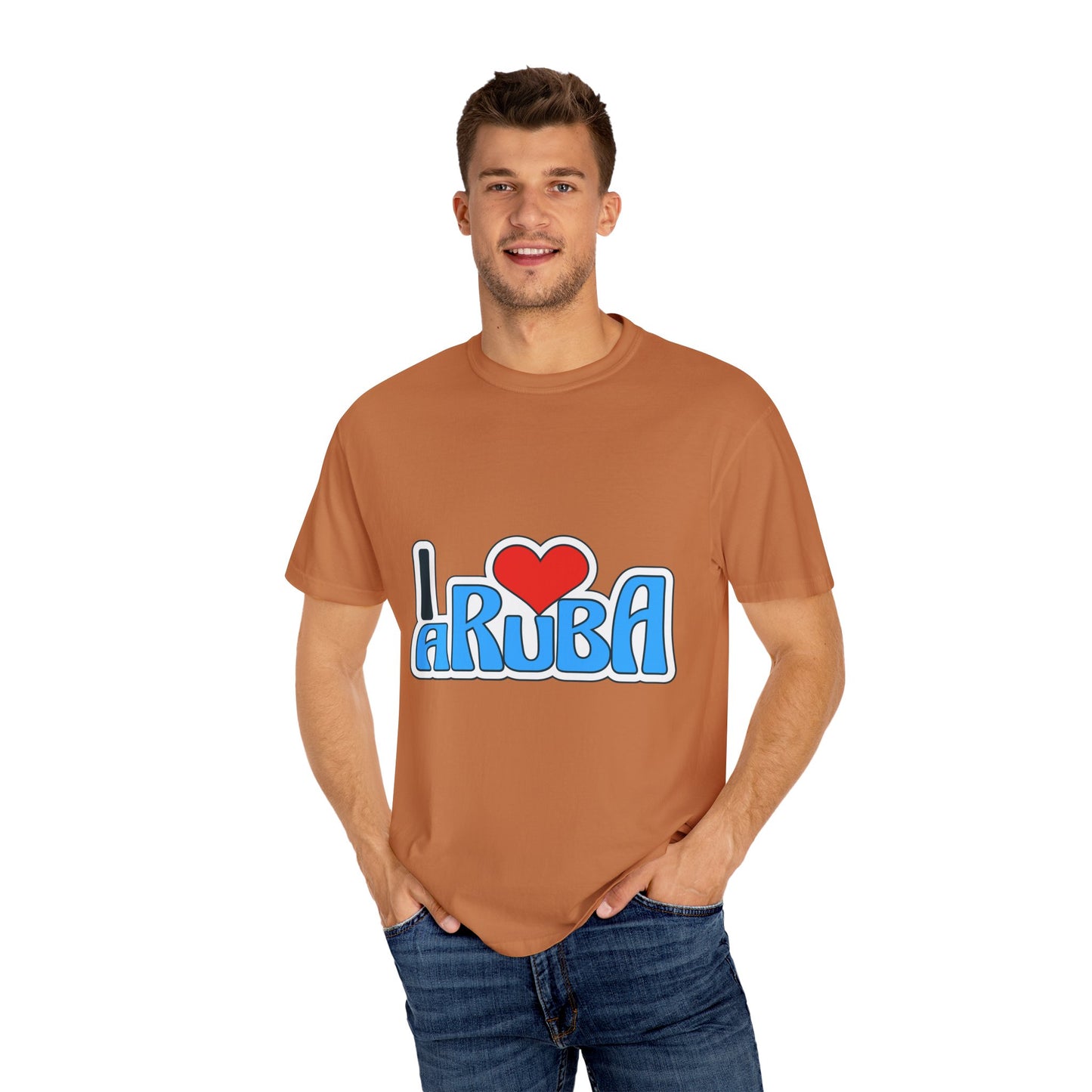 I Love Aruba Unisex Garment-Dyed T-Shirt