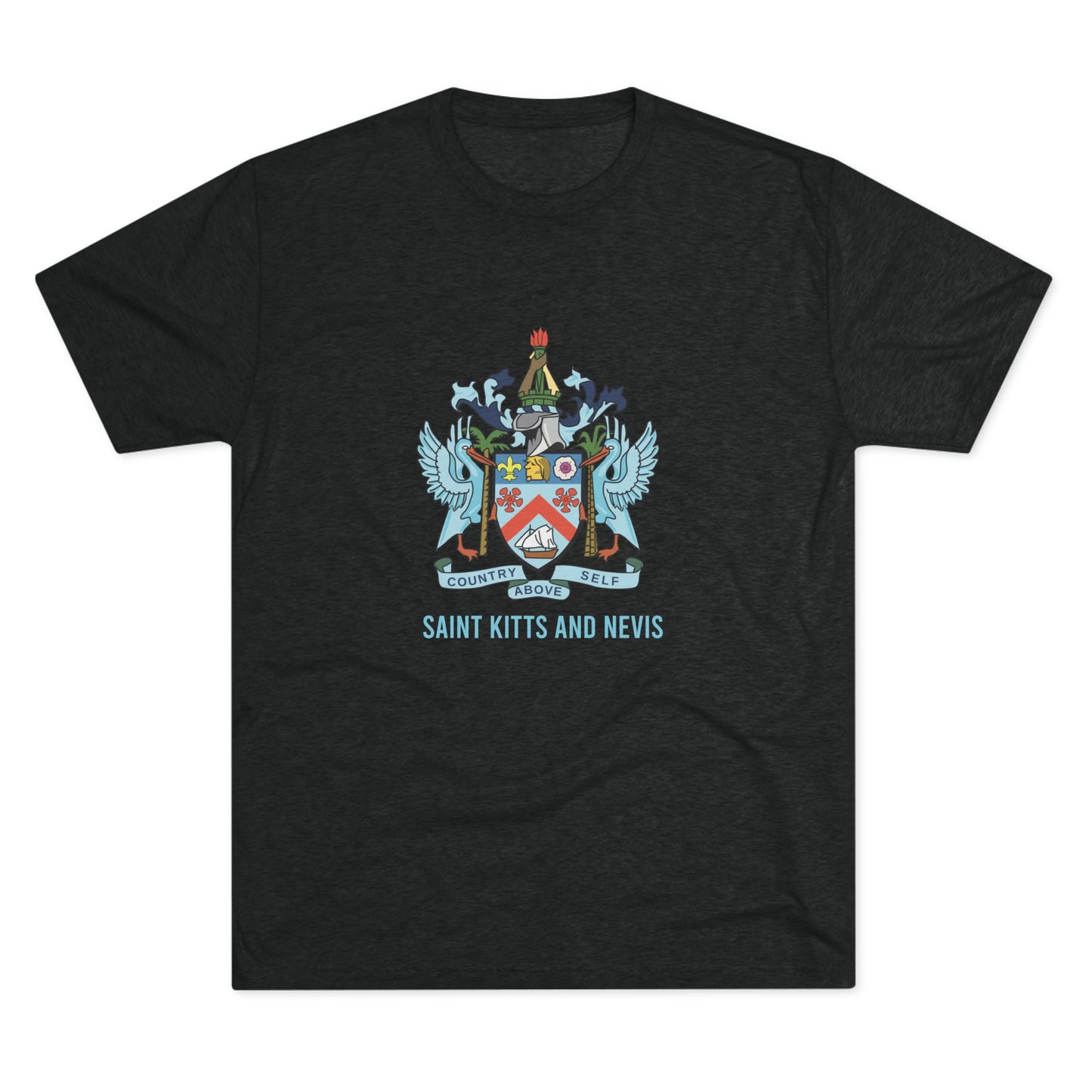 Saint Kitts and Nevis Coat Of Arm Unisex Tri-Blend T-Shirt