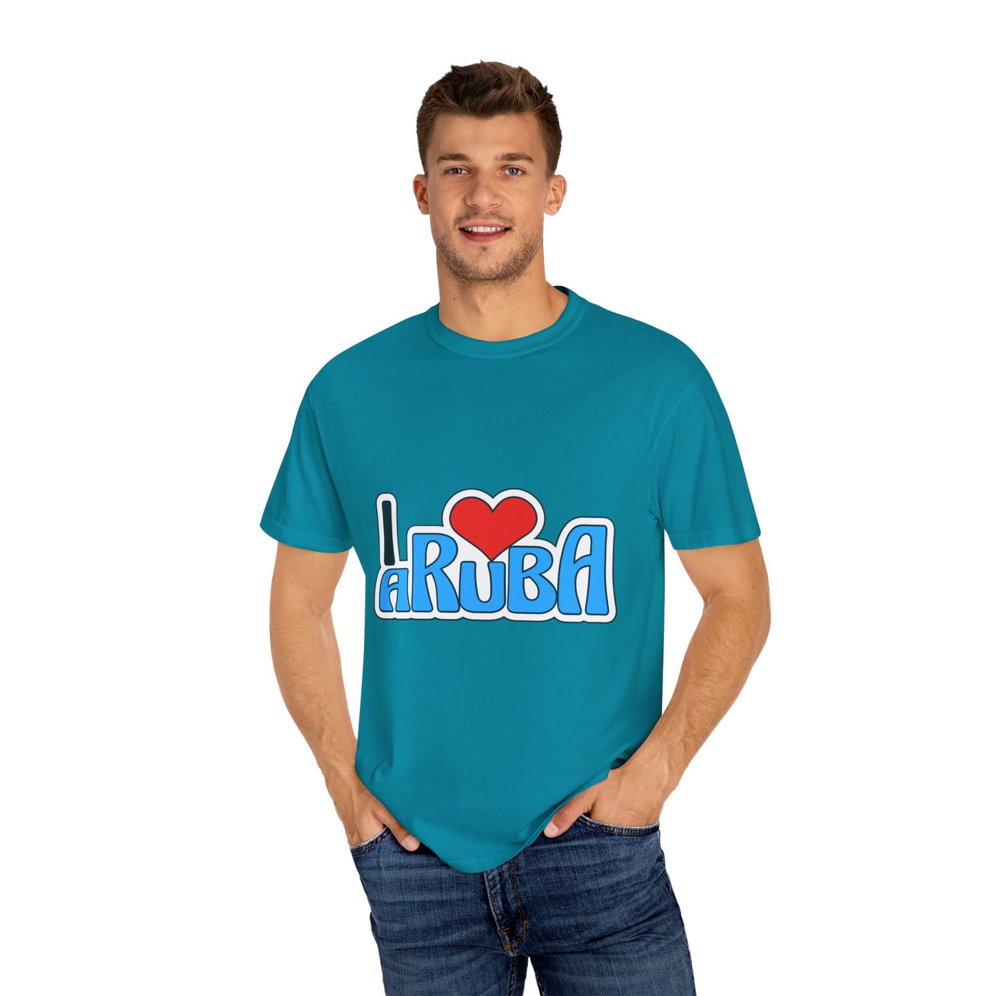 I Love Aruba Unisex Garment-Dyed T-Shirt