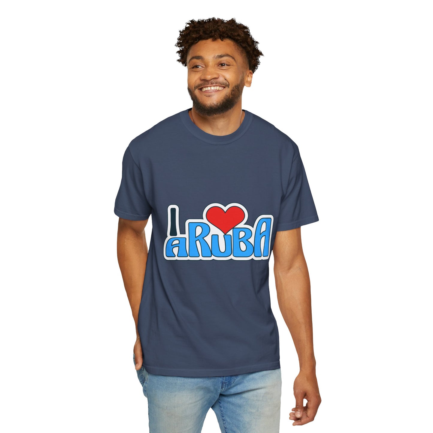 I Love Aruba Unisex Garment-Dyed T-Shirt