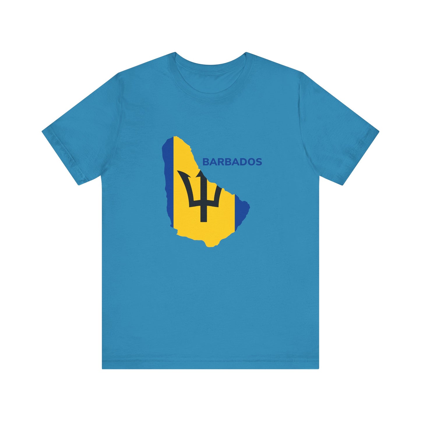 Unisex Jersey Barbados Map Flag Short Sleeve Tee
