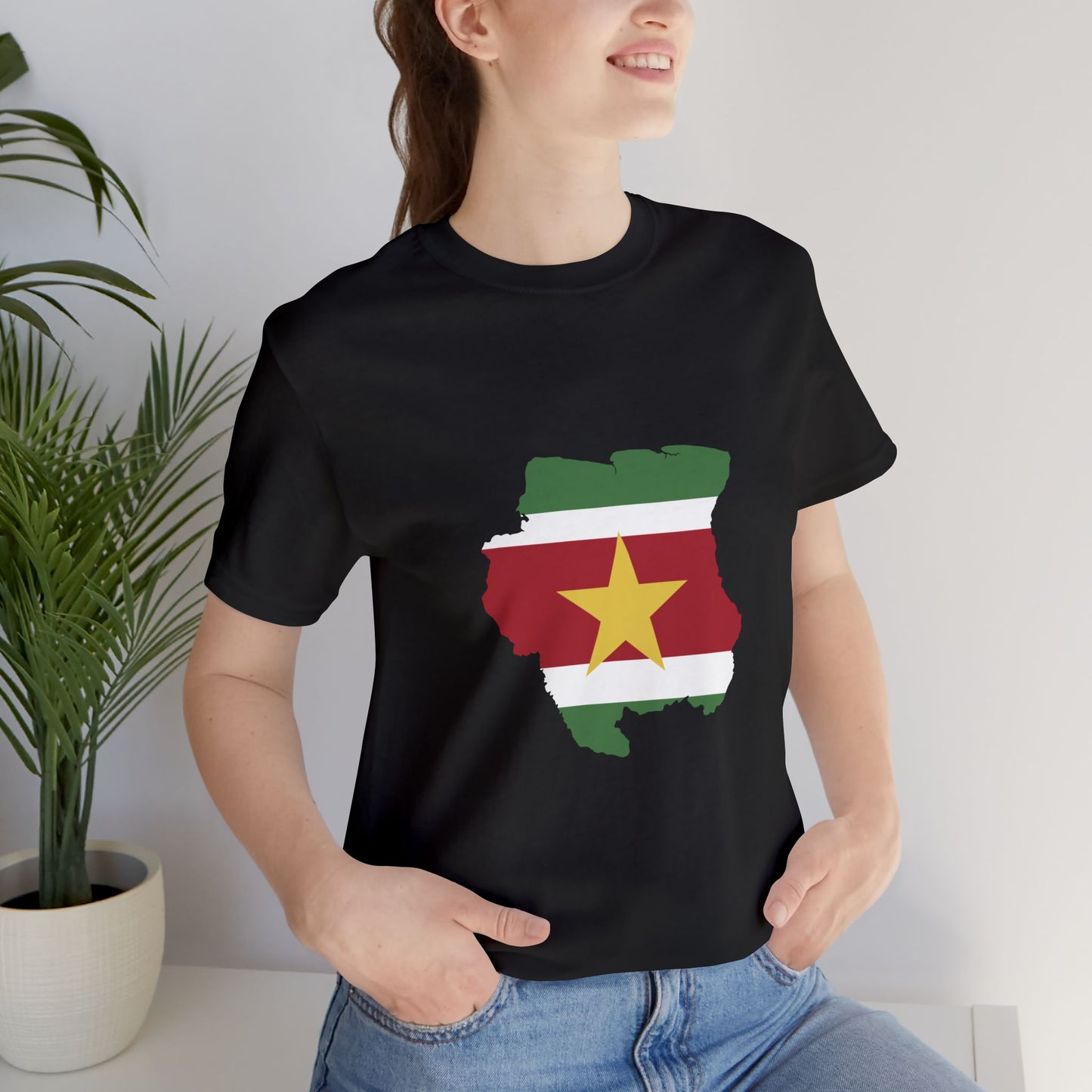 Suriname Map Flag Unisex Jersey T-Shirt