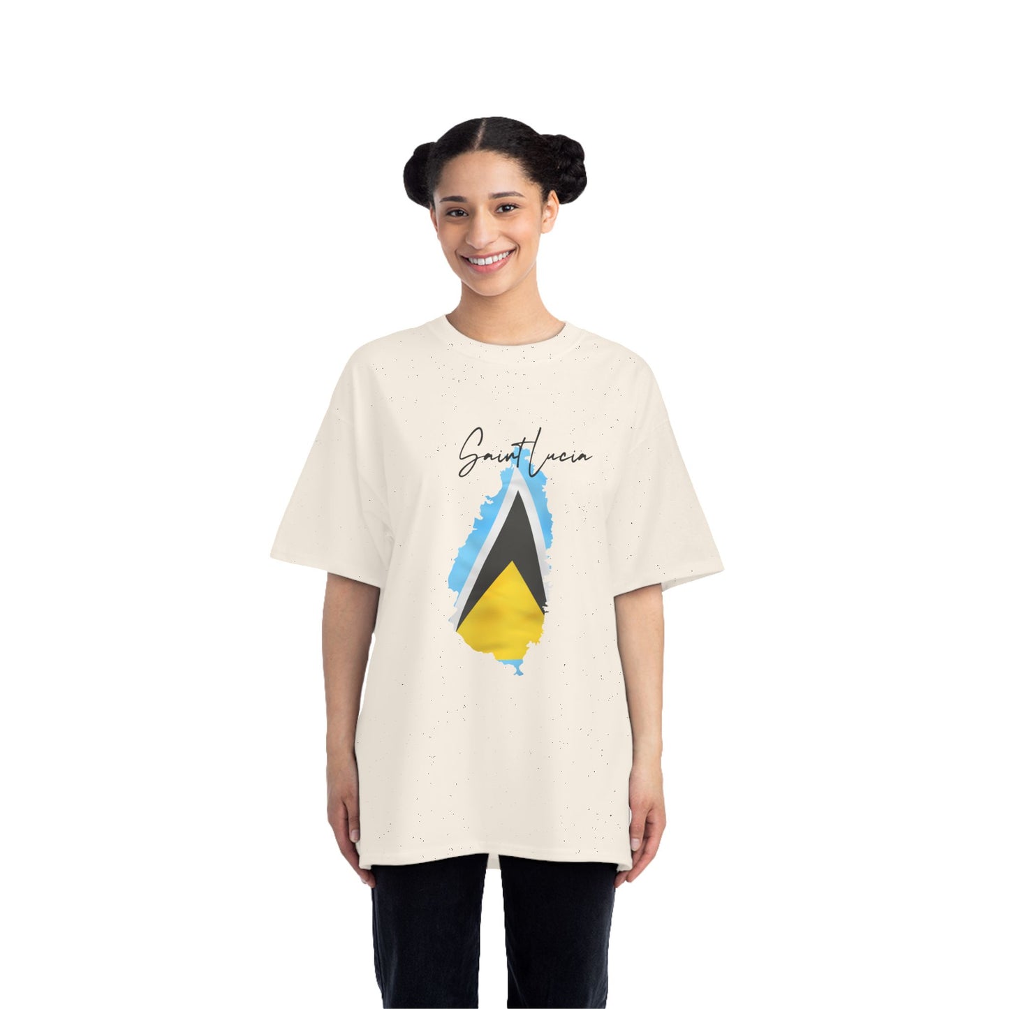 Saint Lucia Map Shape Flag T-Shirt