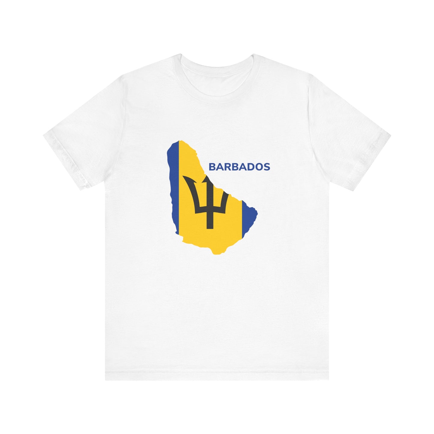 Unisex Jersey Barbados Map Flag Short Sleeve Tee