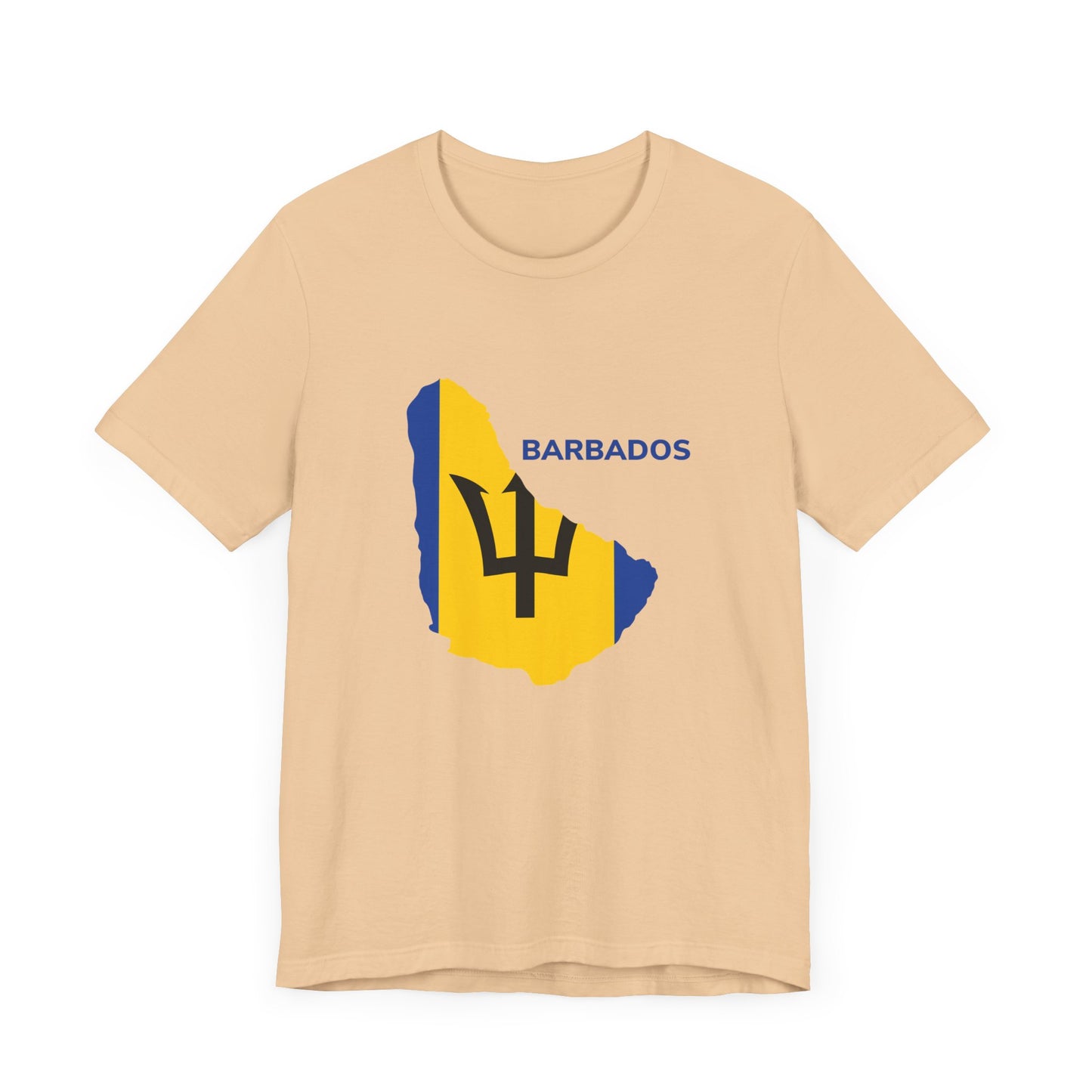 Unisex Jersey Barbados Map Flag Short Sleeve Tee