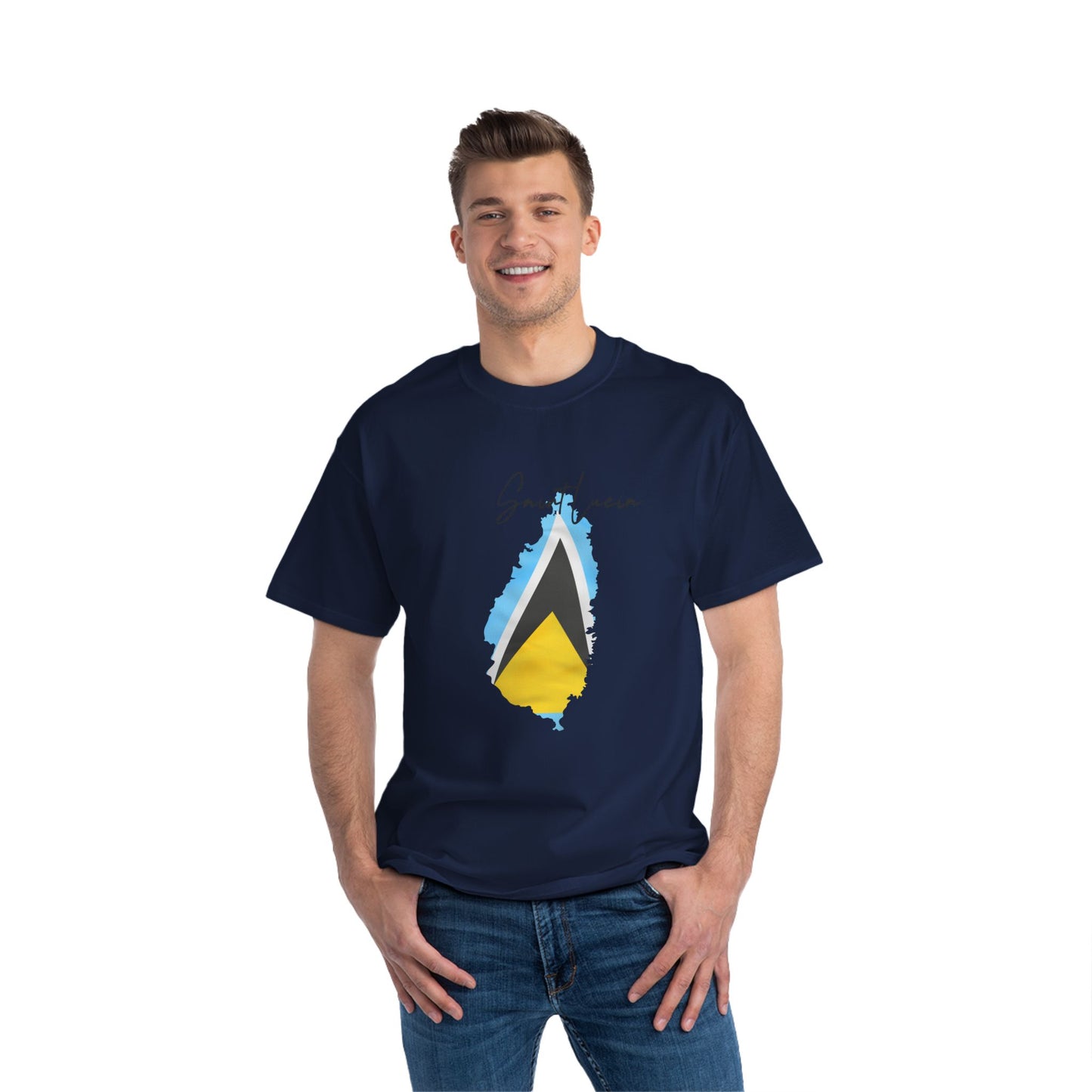 Saint Lucia Map Shape Flag T-Shirt
