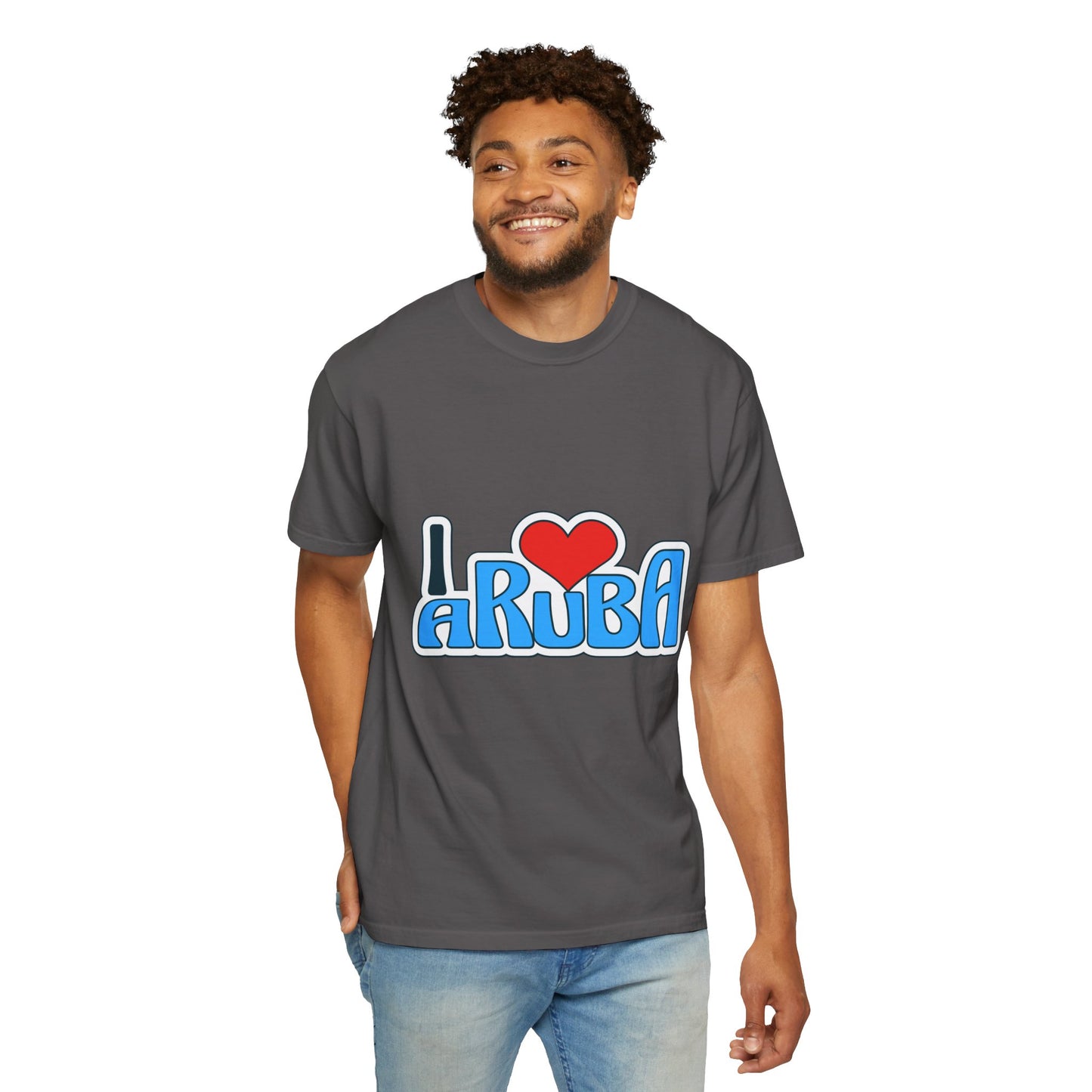 I Love Aruba Unisex Garment-Dyed T-Shirt