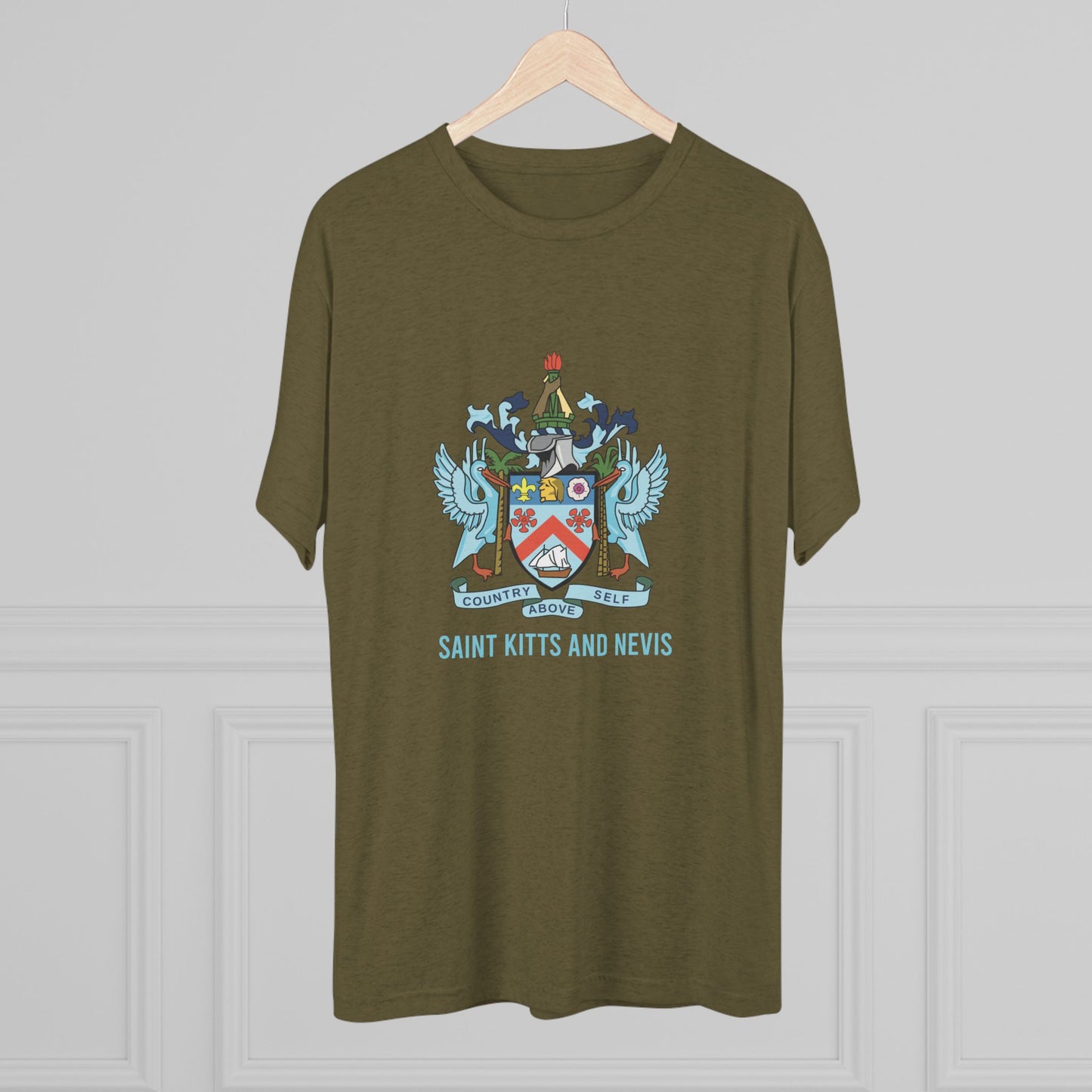 Saint Kitts and Nevis Coat Of Arm Unisex Tri-Blend T-Shirt