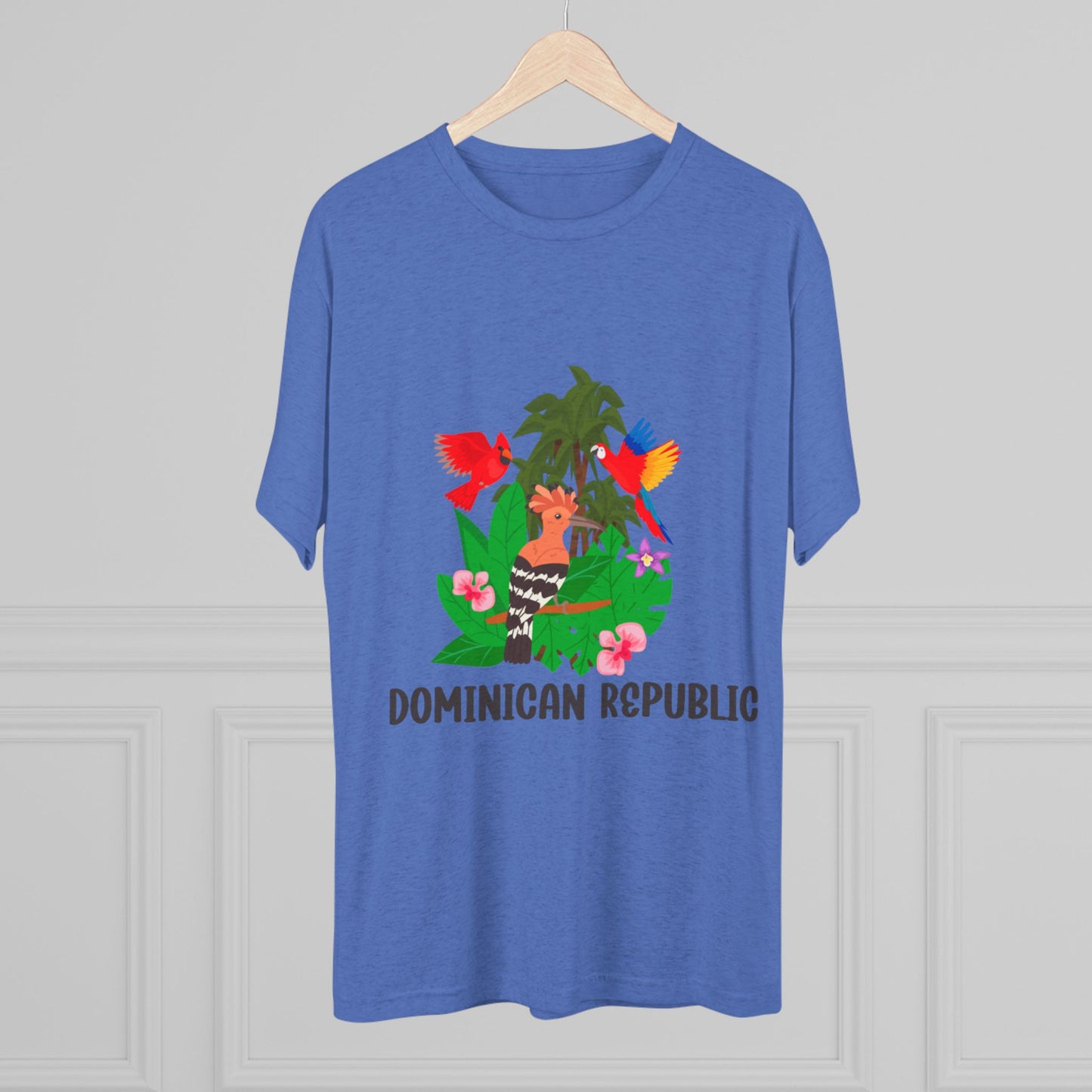 Tropical Dominican Republic Crew Tee - Unisex Tri-Blend
