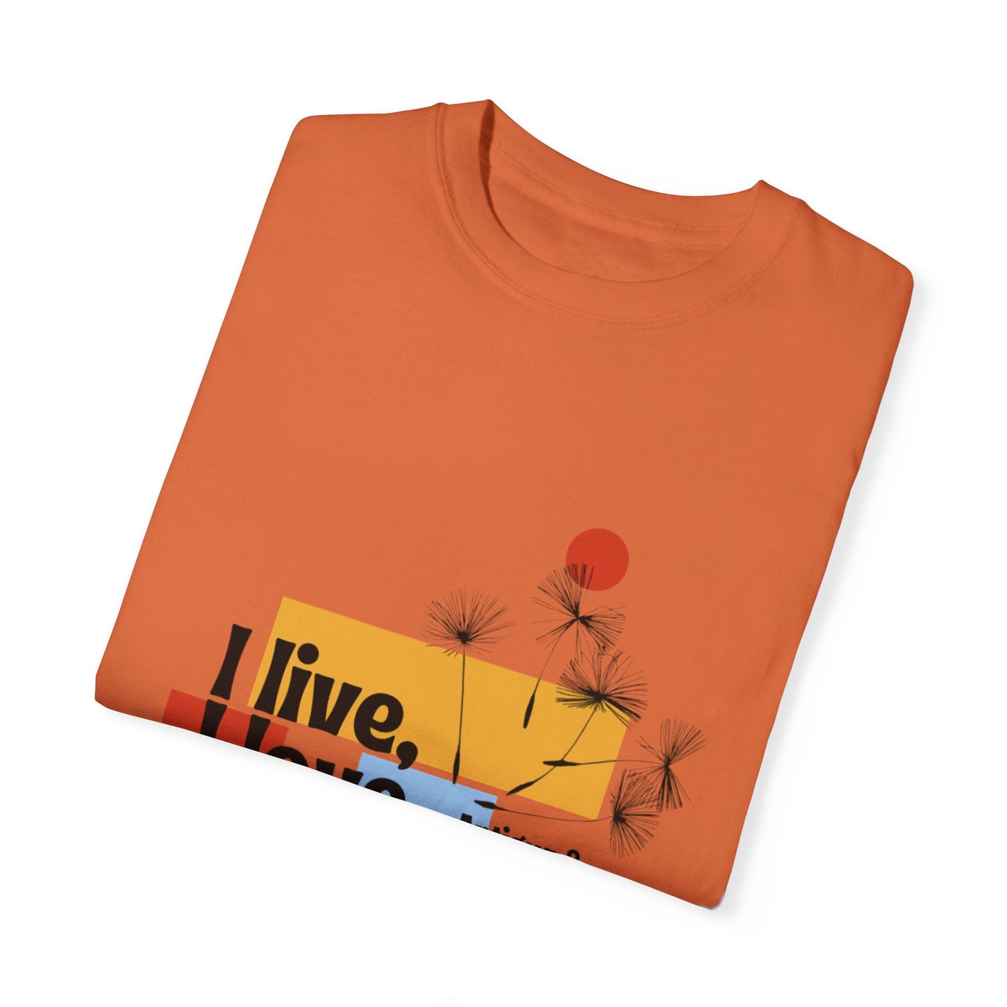 I Live, Love Antigua & Barbuda Unisex Garment-Dyed T-Shirt