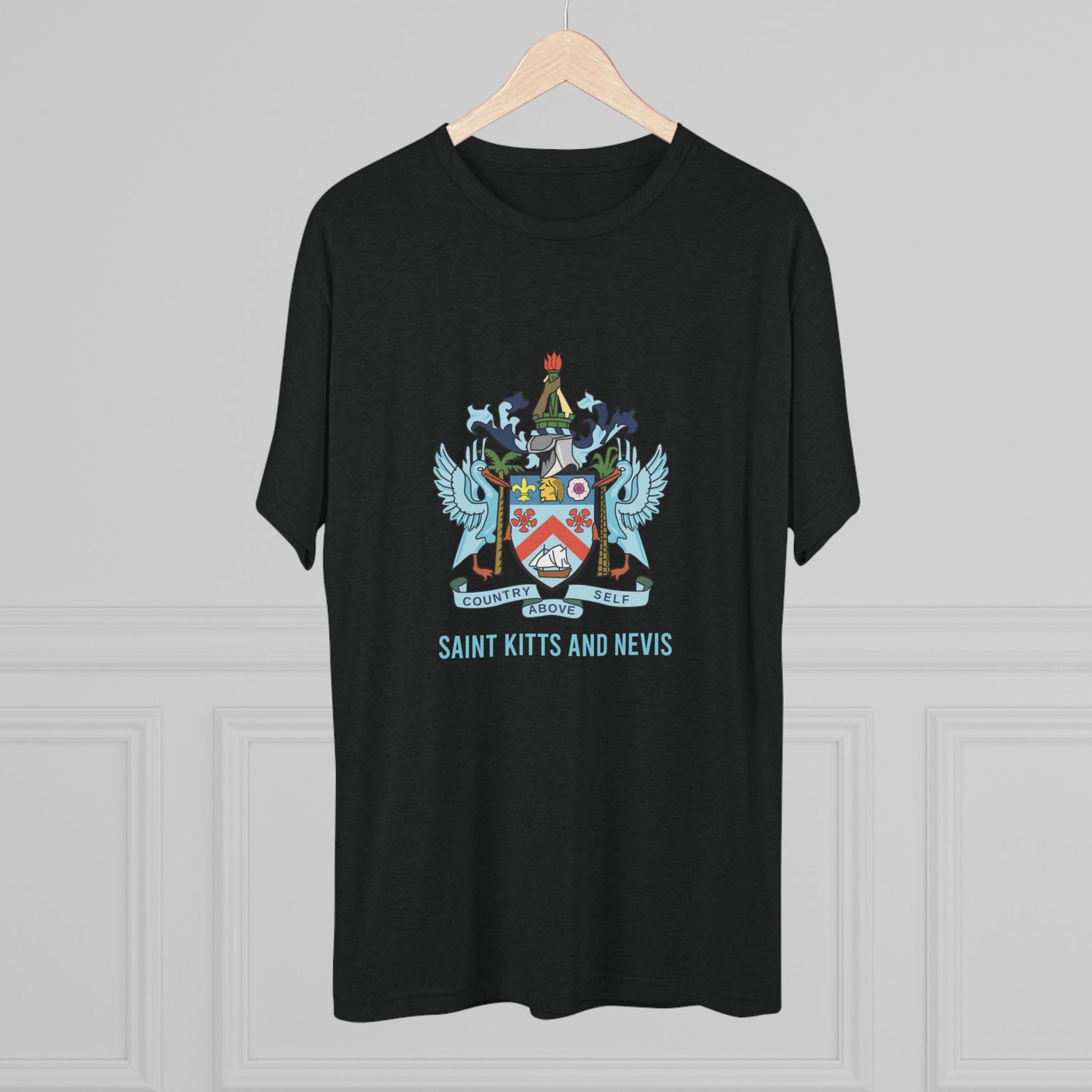 Saint Kitts and Nevis Coat Of Arm Unisex Tri-Blend T-Shirt
