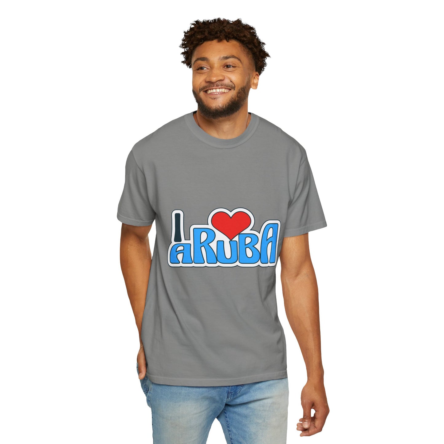 I Love Aruba Unisex Garment-Dyed T-Shirt