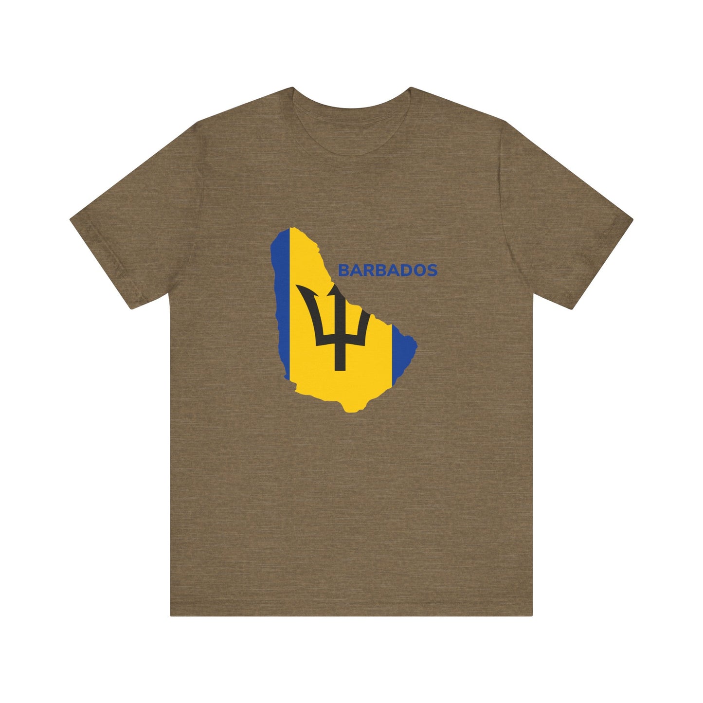 Unisex Jersey Barbados Map Flag Short Sleeve Tee