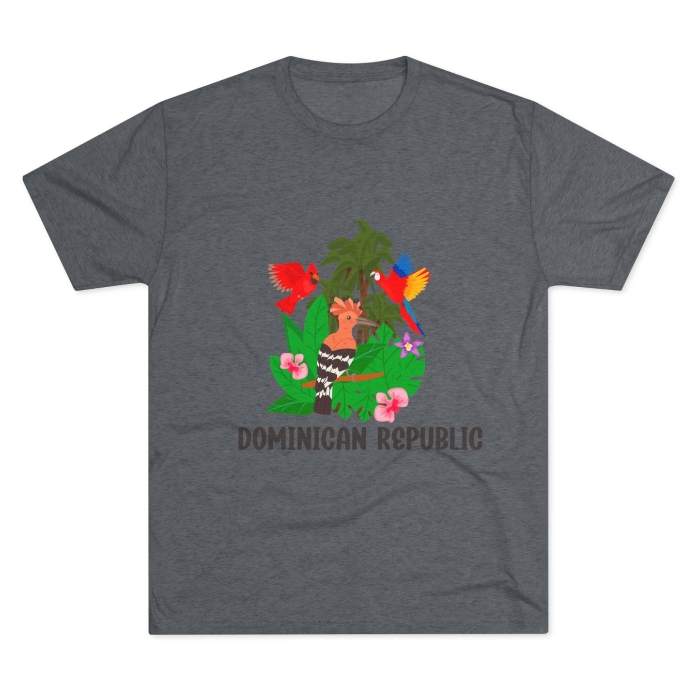 Tropical Dominican Republic Crew Tee - Unisex Tri-Blend