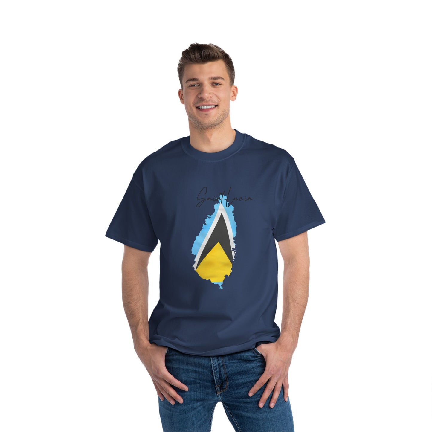 Saint Lucia Map Shape Flag T-Shirt