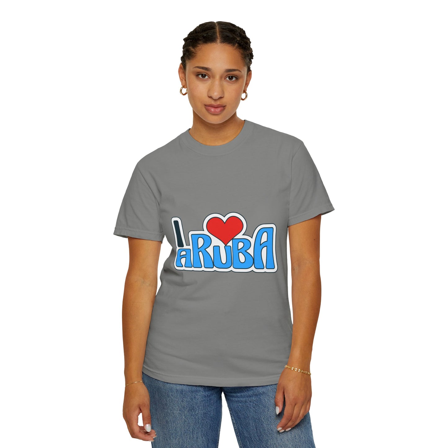 I Love Aruba Unisex Garment-Dyed T-Shirt