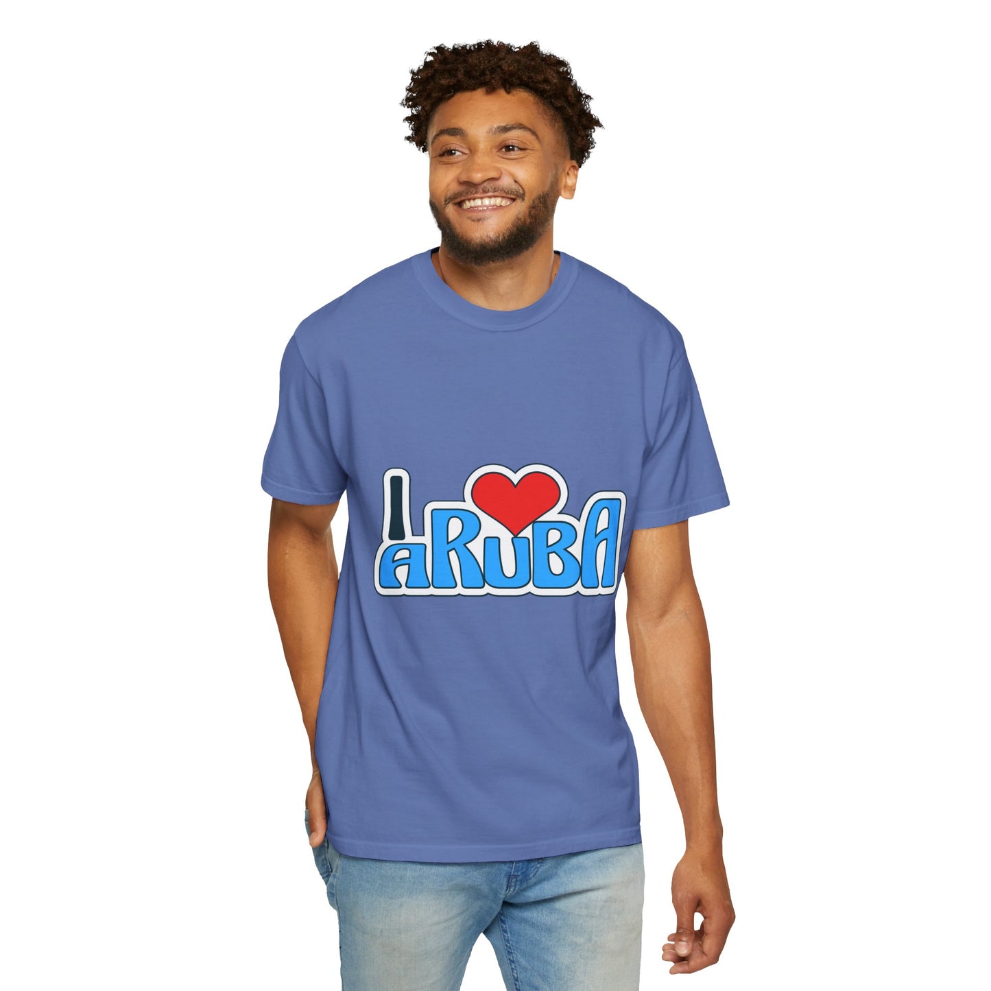 I Love Aruba Unisex Garment-Dyed T-Shirt