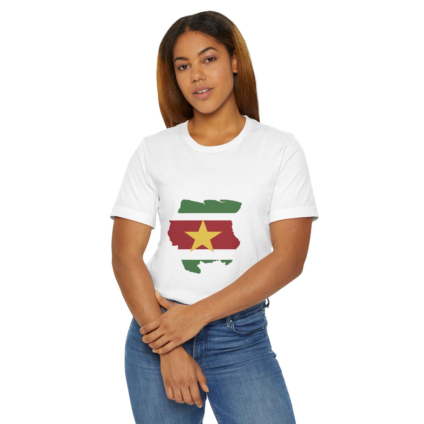 Suriname Map Flag Unisex Jersey T-Shirt