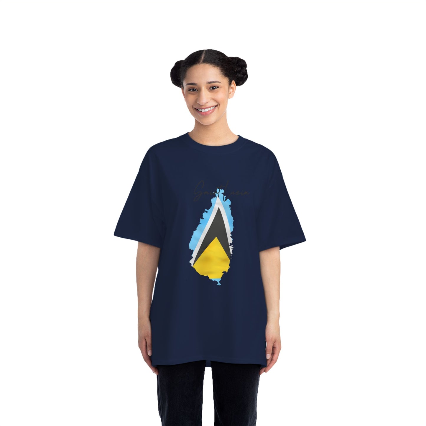 Saint Lucia Map Shape Flag T-Shirt