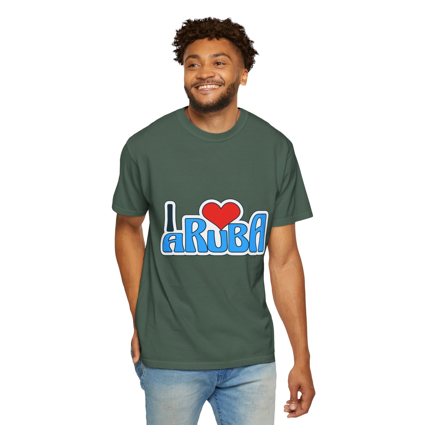 I Love Aruba Unisex Garment-Dyed T-Shirt