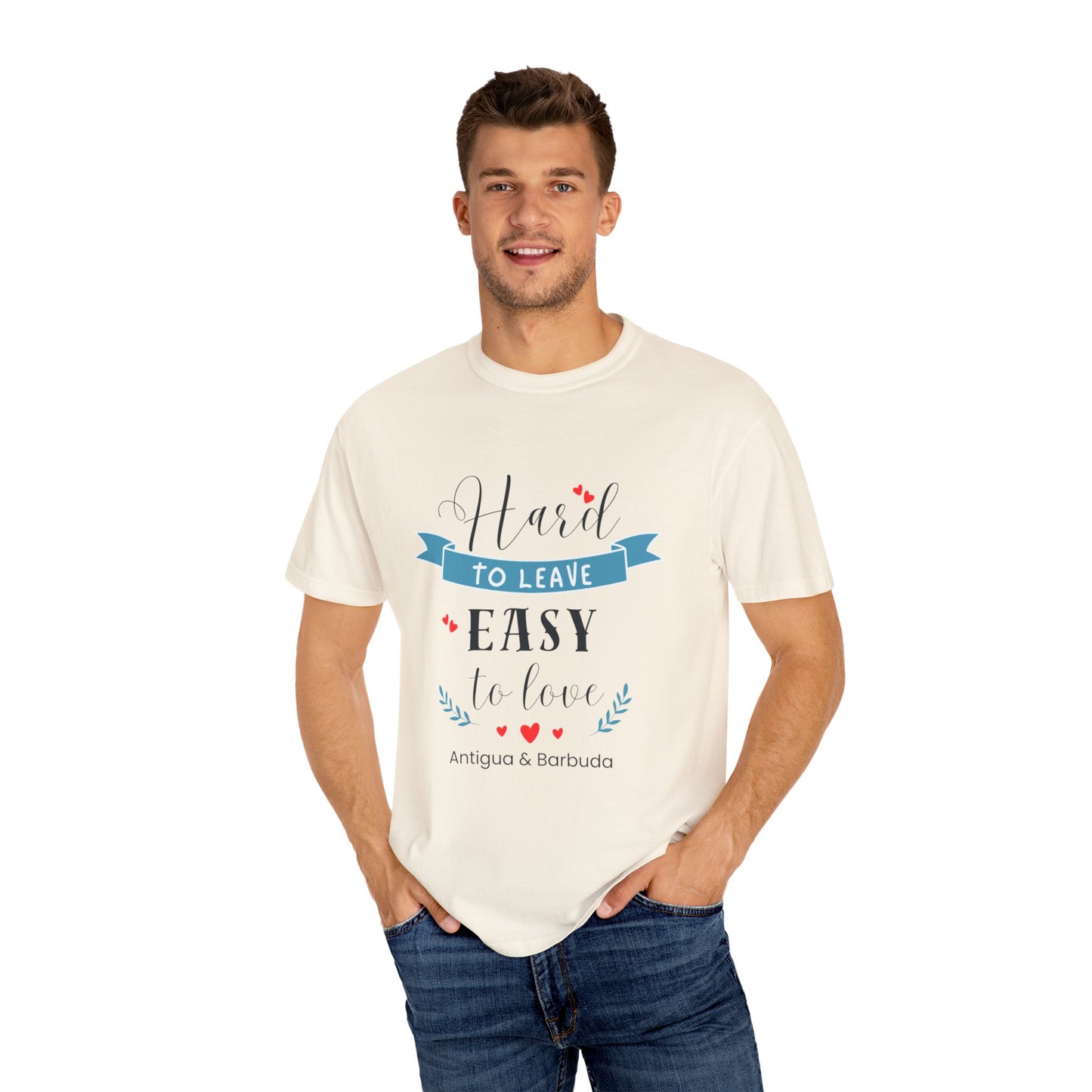 Hard to Leave, Easy to Love T-Shirt | Unisex Garment-Dyed Tee for Beach Lovers